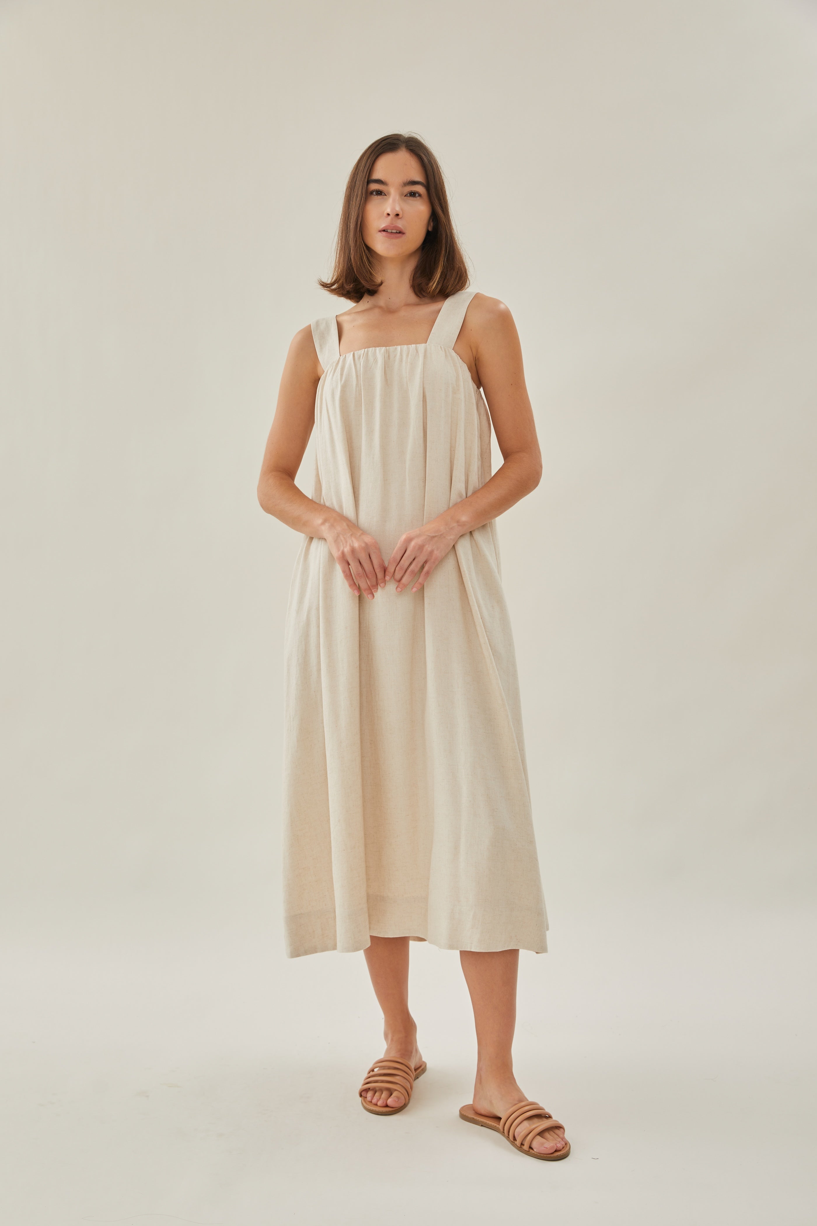 Linen Tent Dress in Natural