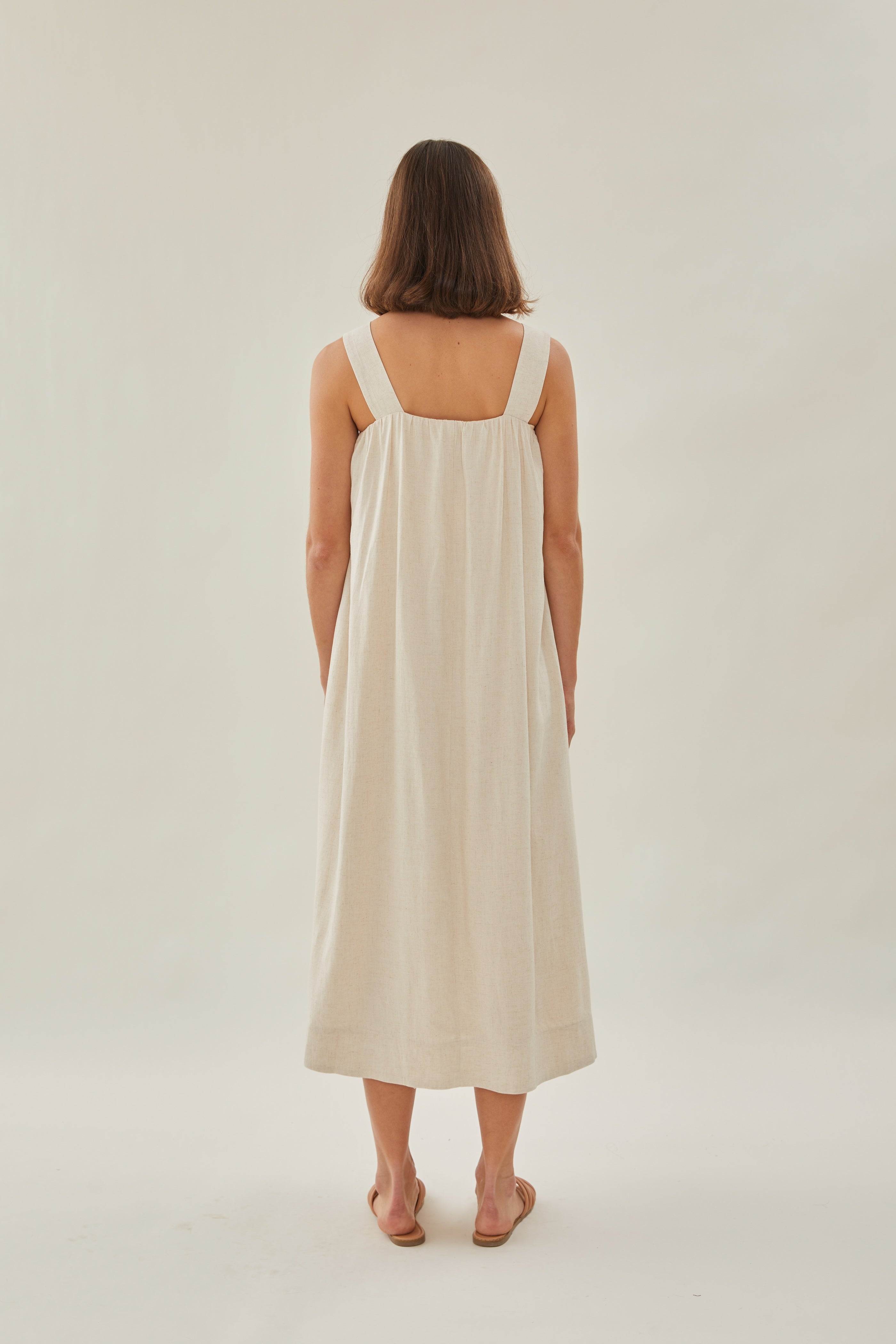 Linen Tent Dress in Natural