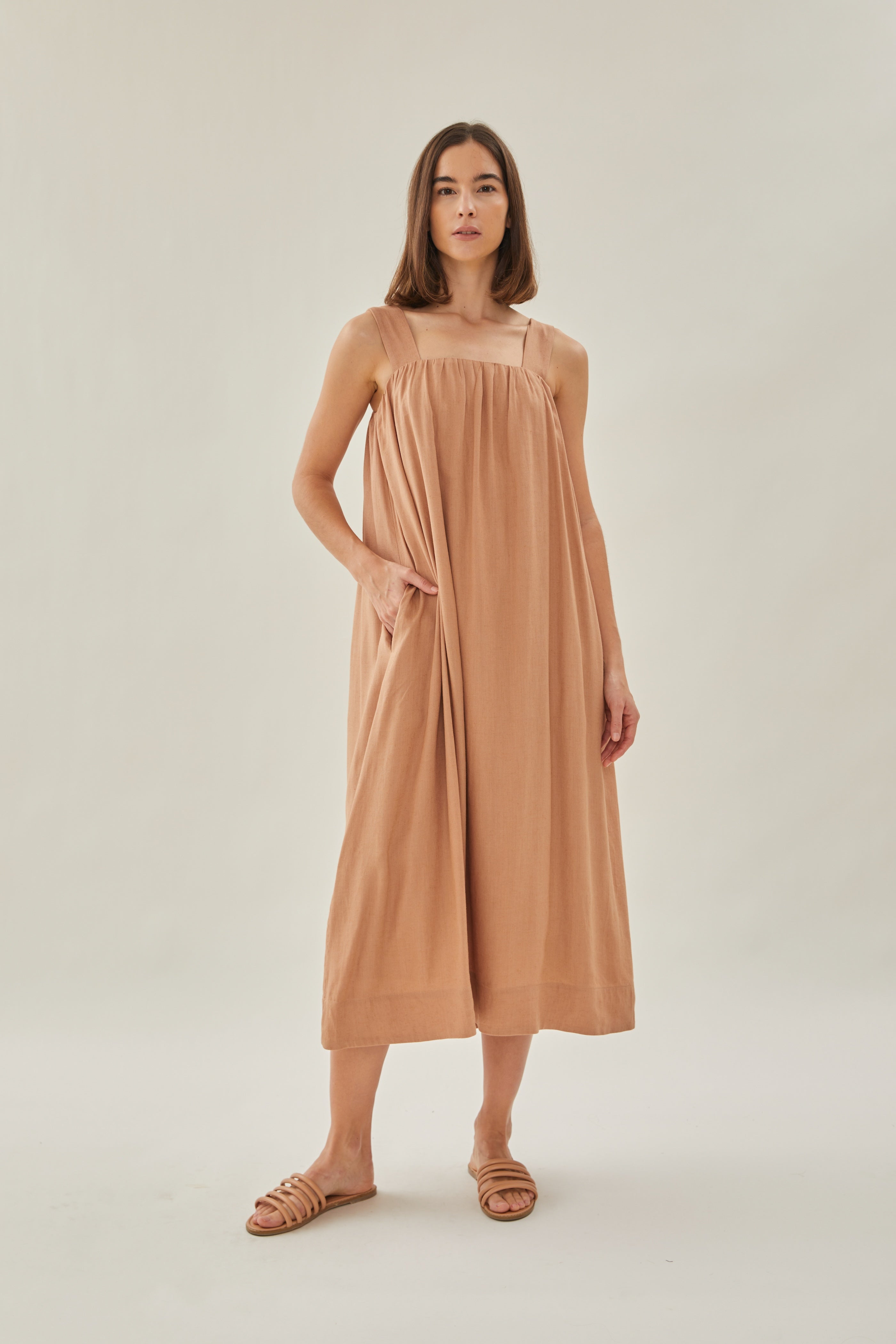Linen Tent Dress in Sunset