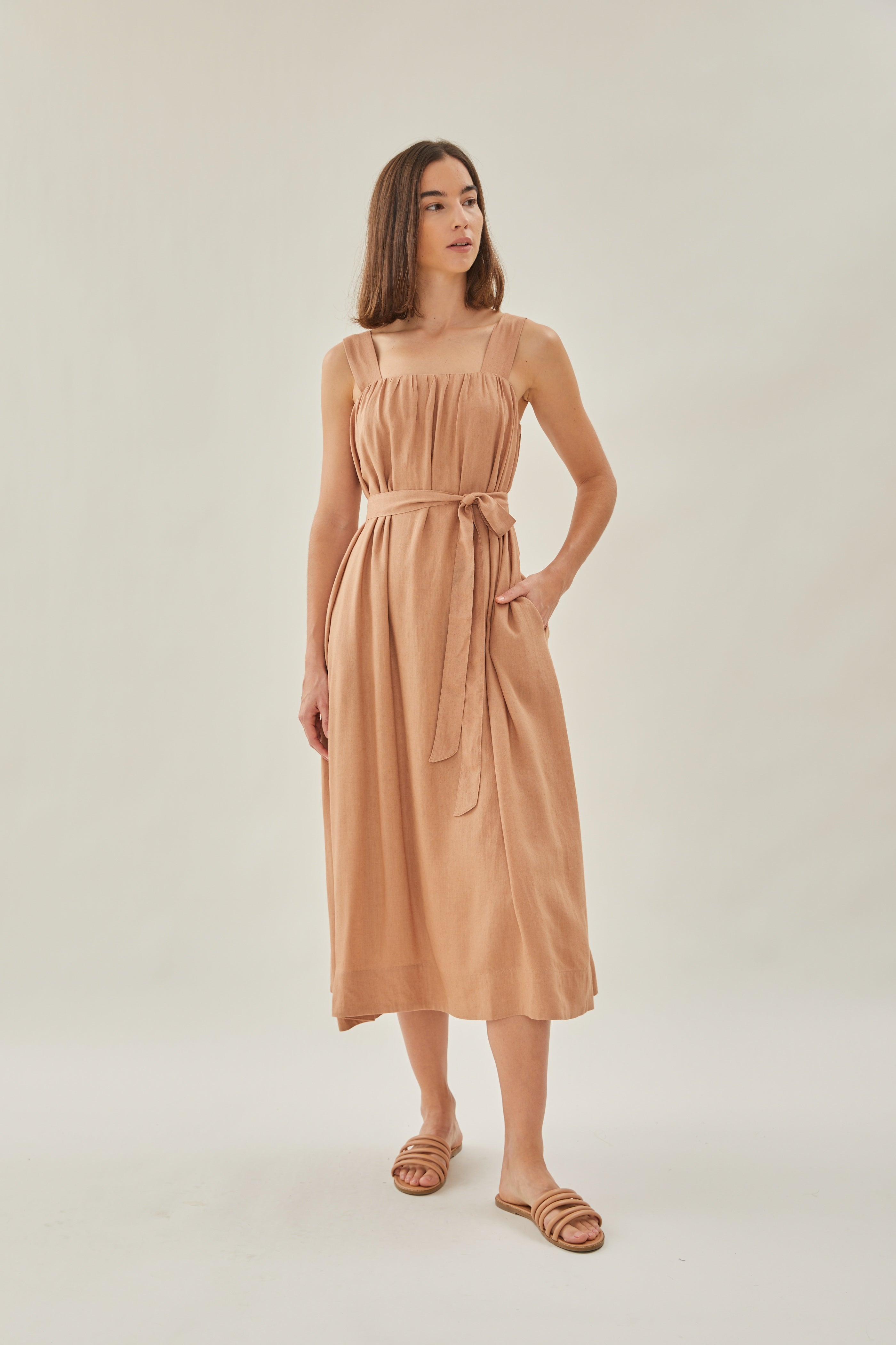 Linen Tent Dress in Sunset