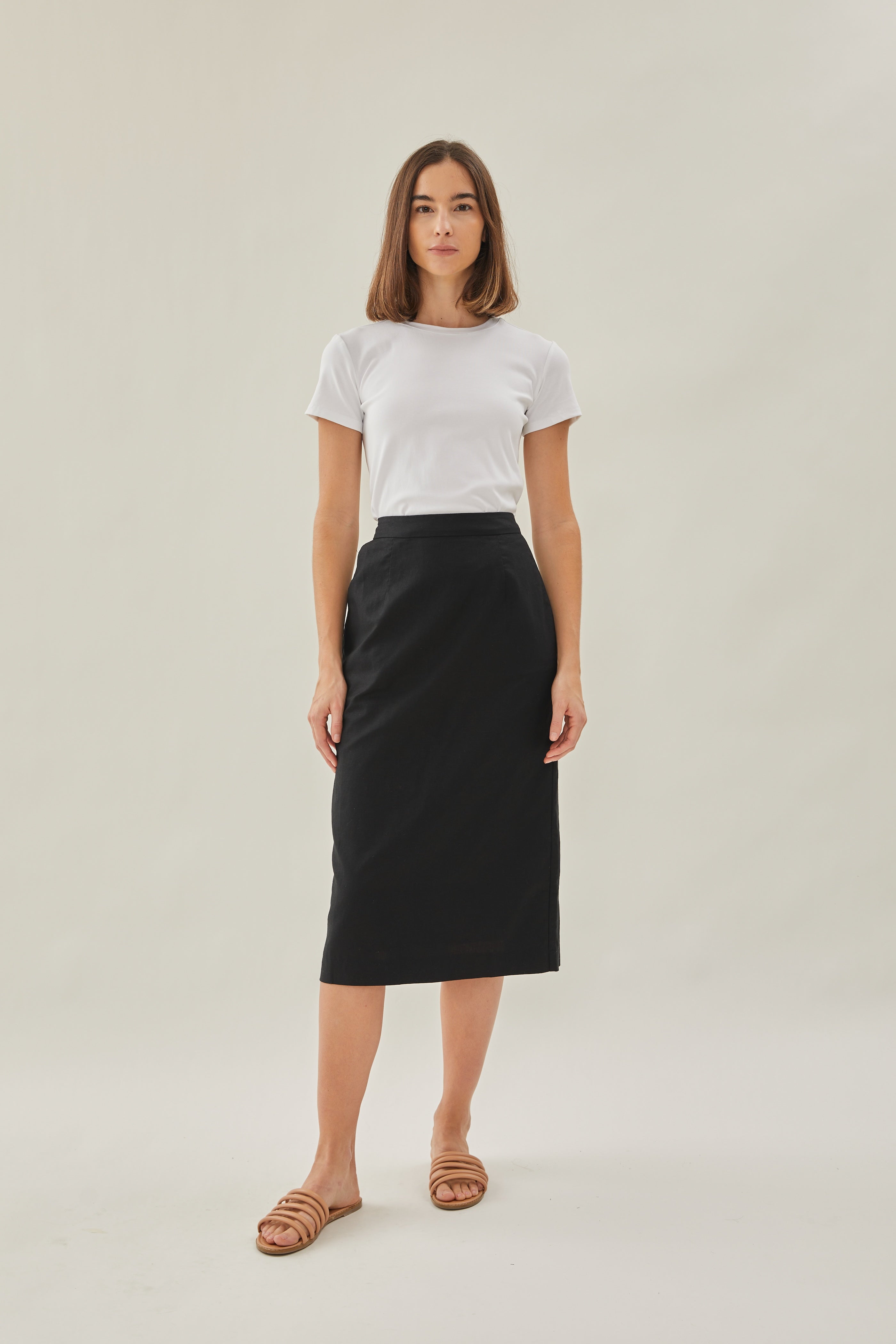 Classic Straight Skirt in Black