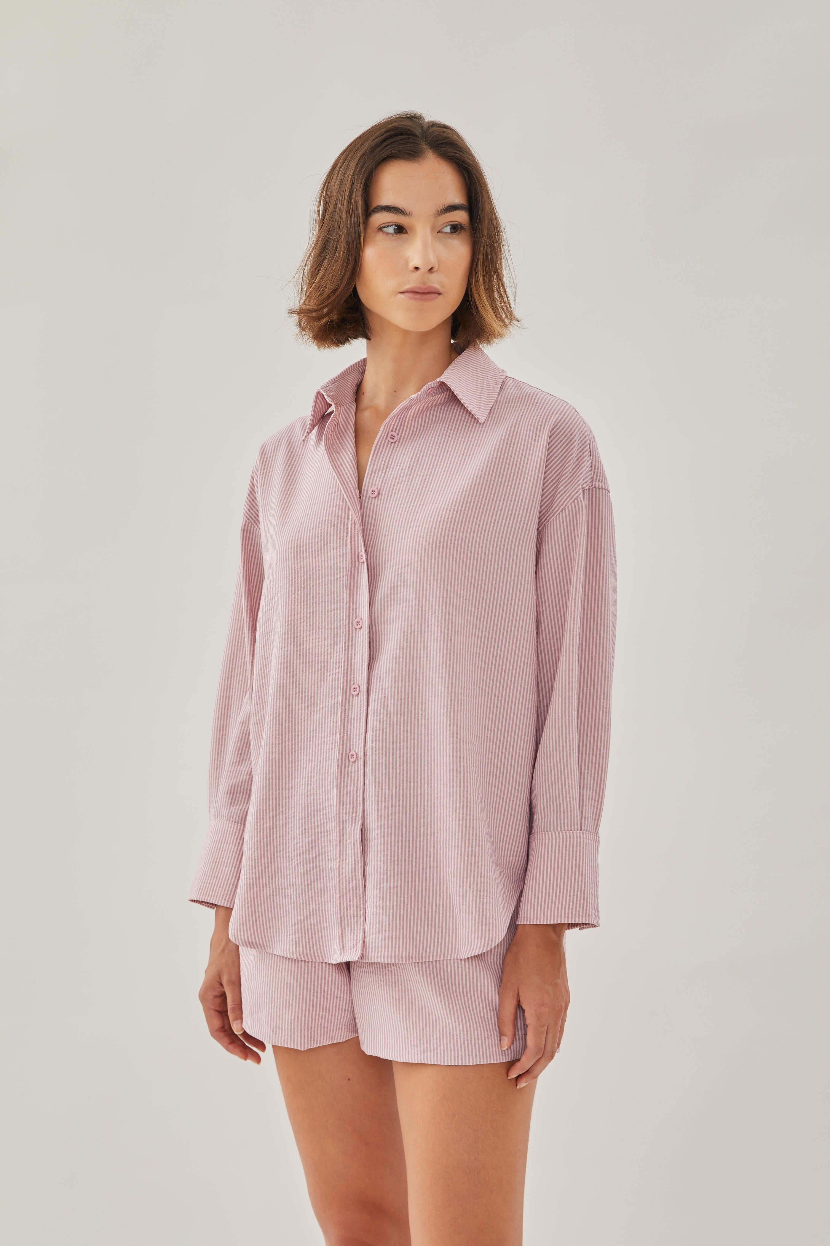 Buttondown Shirt in Stripe Pink