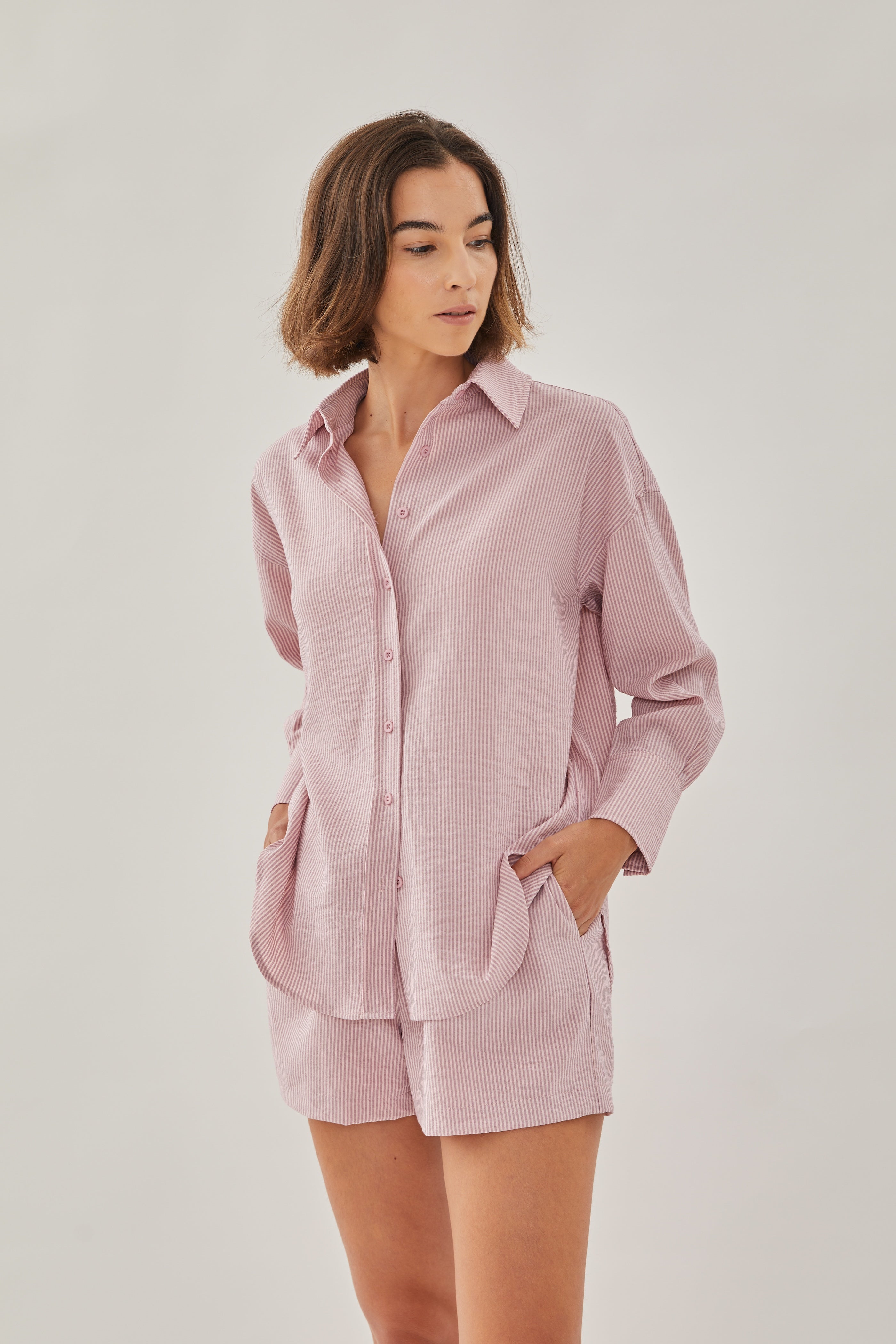Buttondown Shirt in Stripe Pink