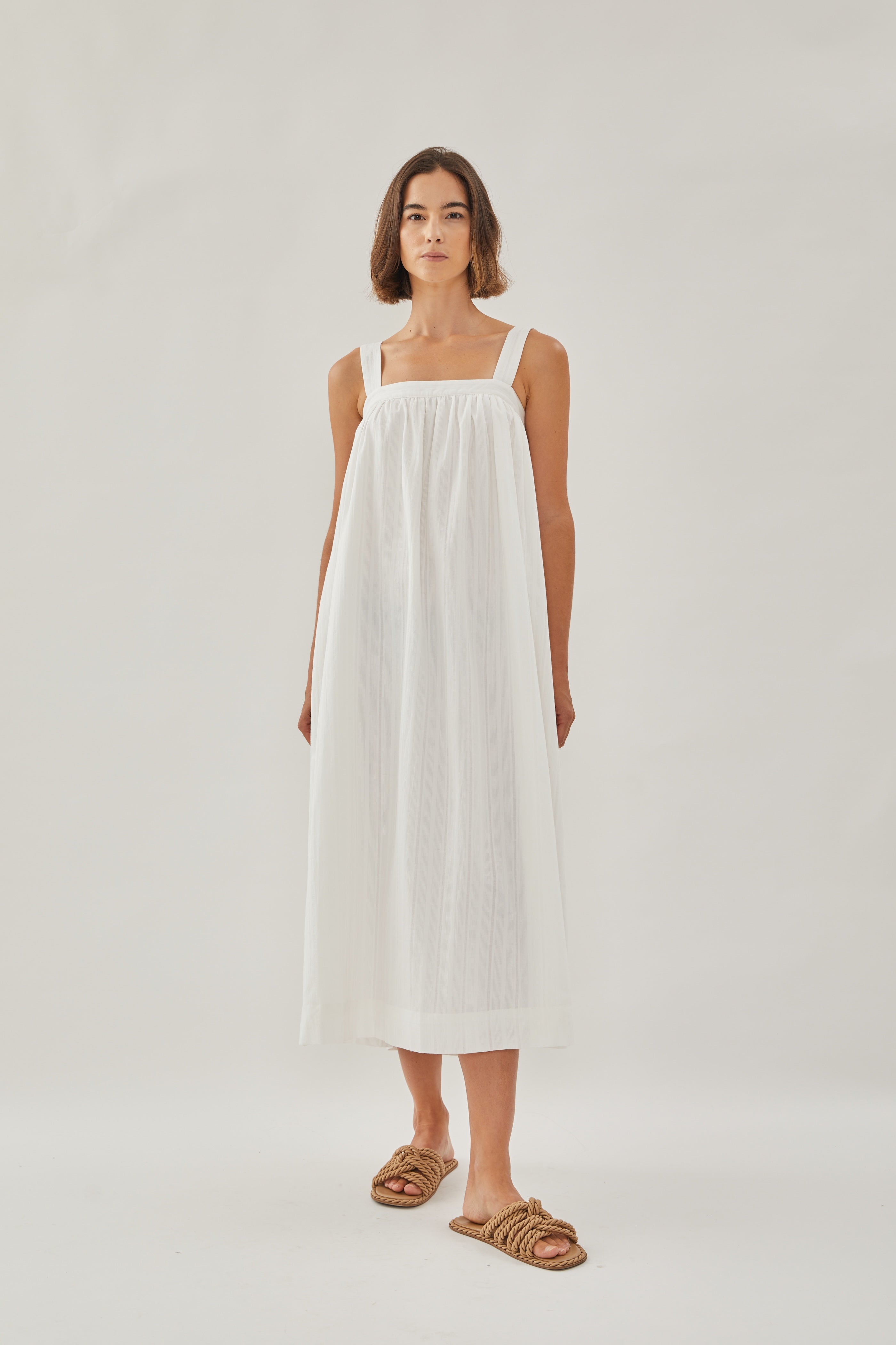 Tie Back Maxi Dress in White