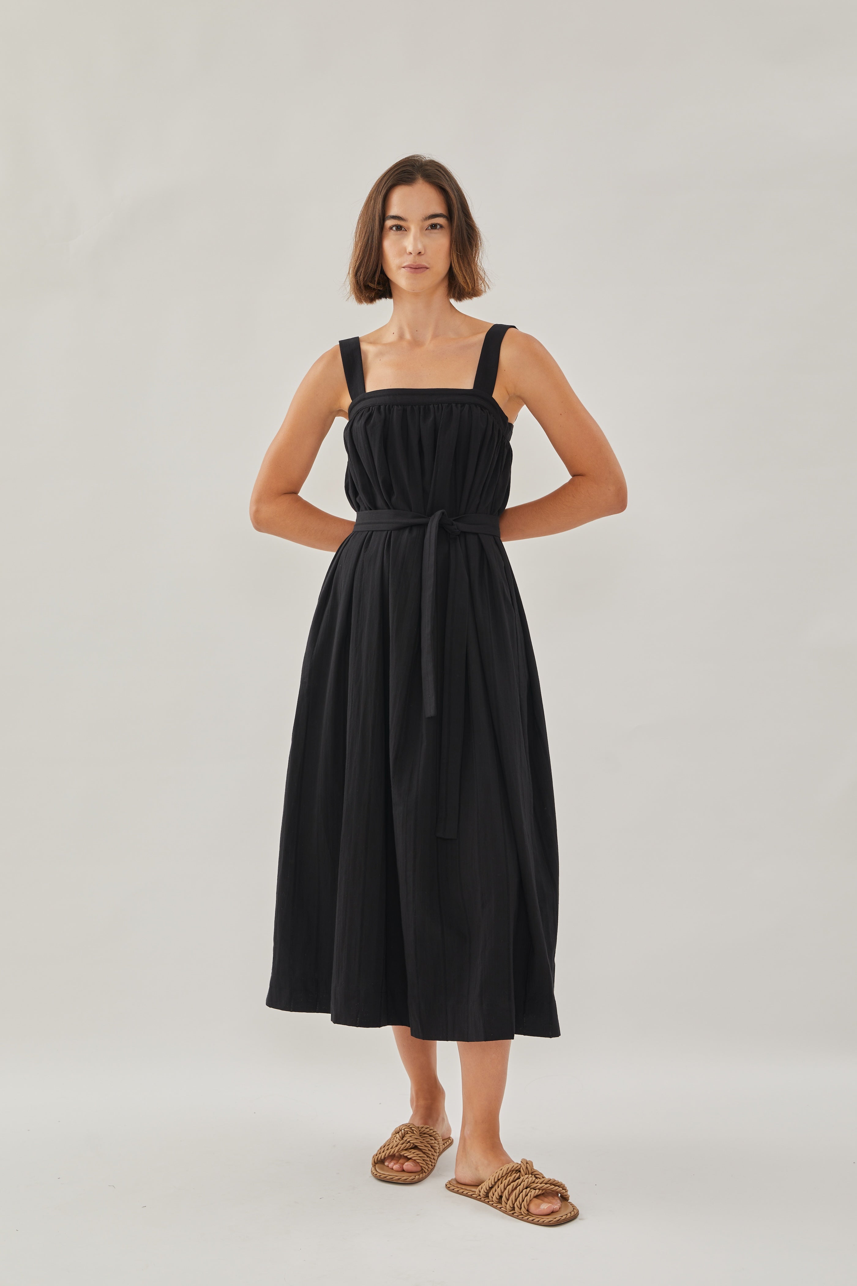 Tie Back Maxi Dress in Black