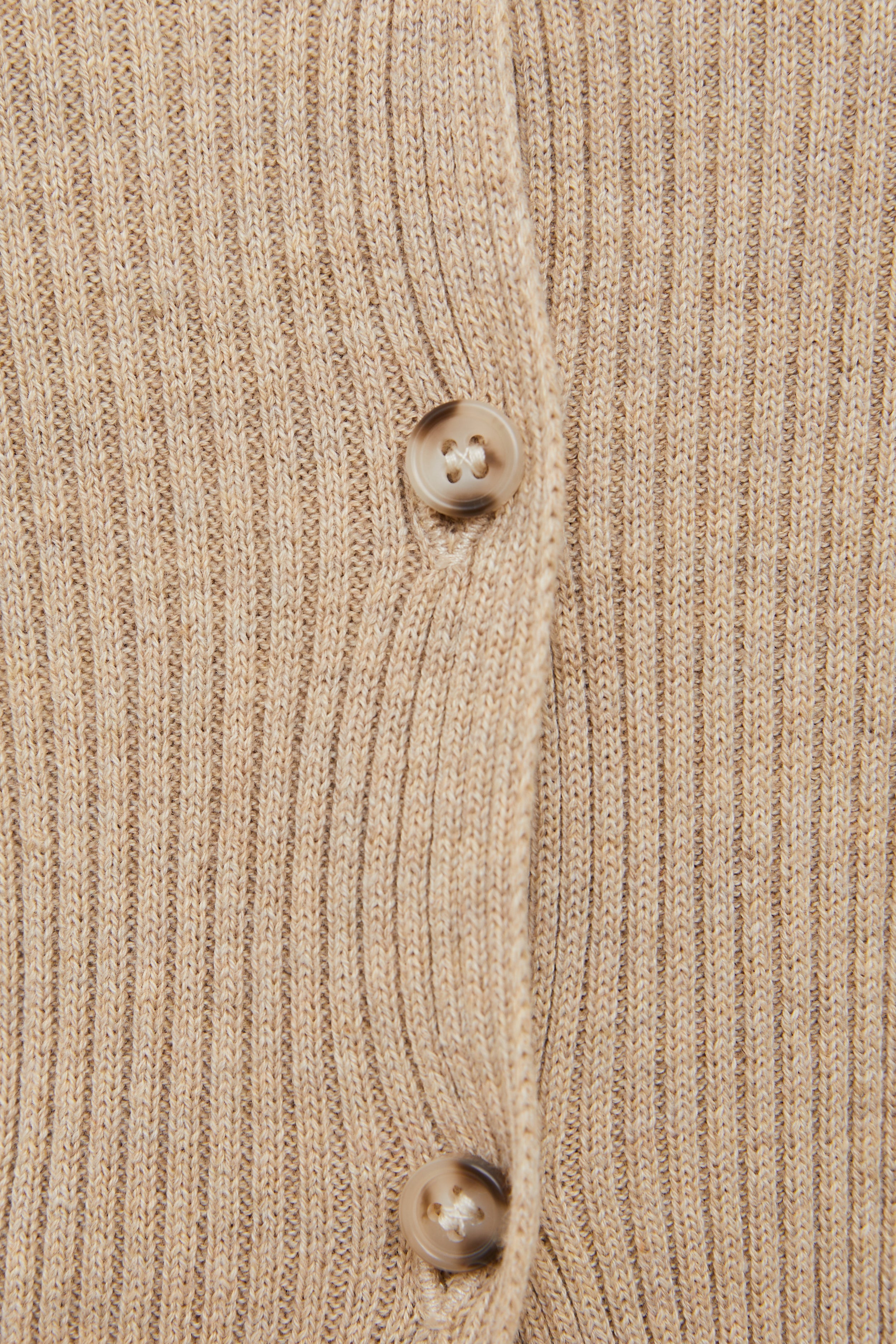 Knit V Neck Cardigan in Oat