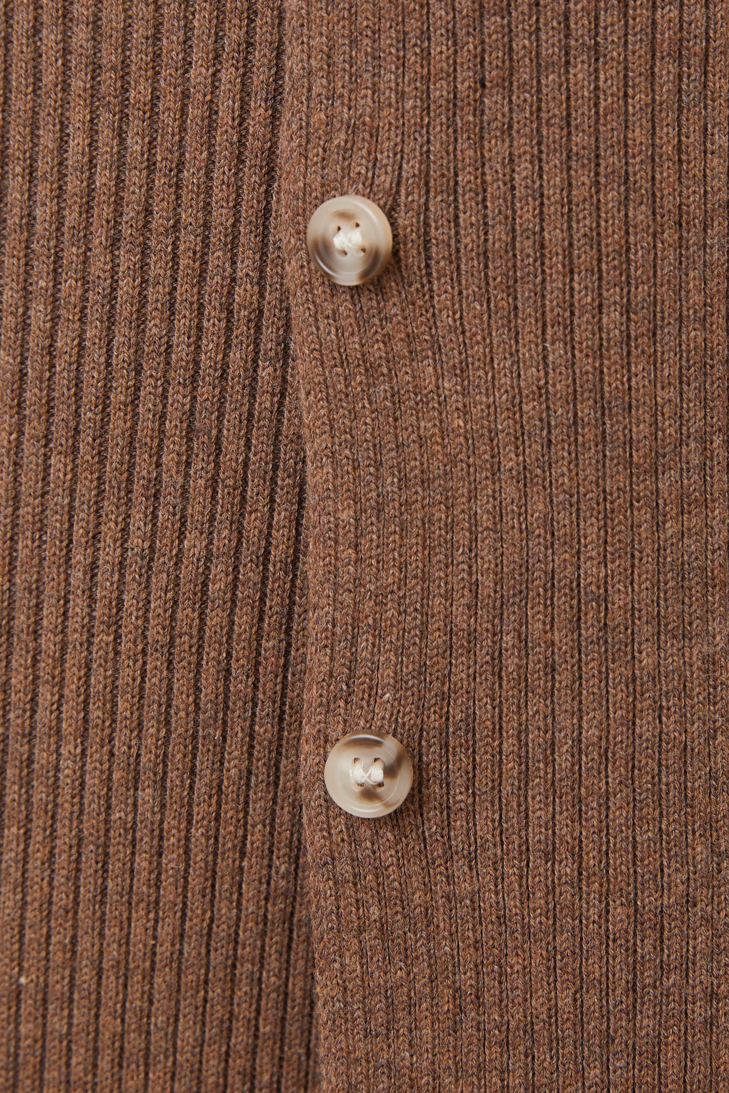 Knit V Neck Cardigan in Soil