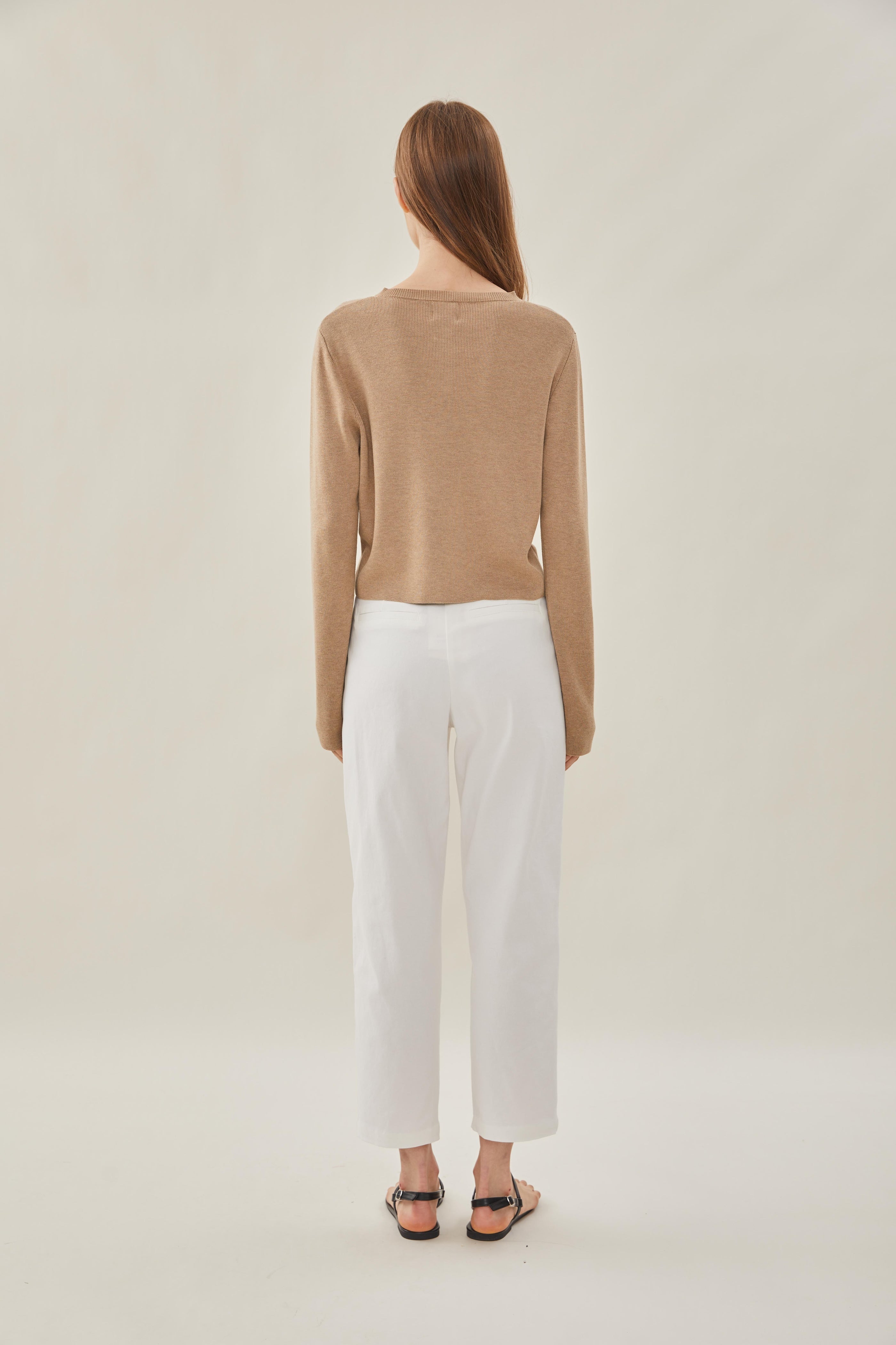 Button Up Cardigan in Husk
