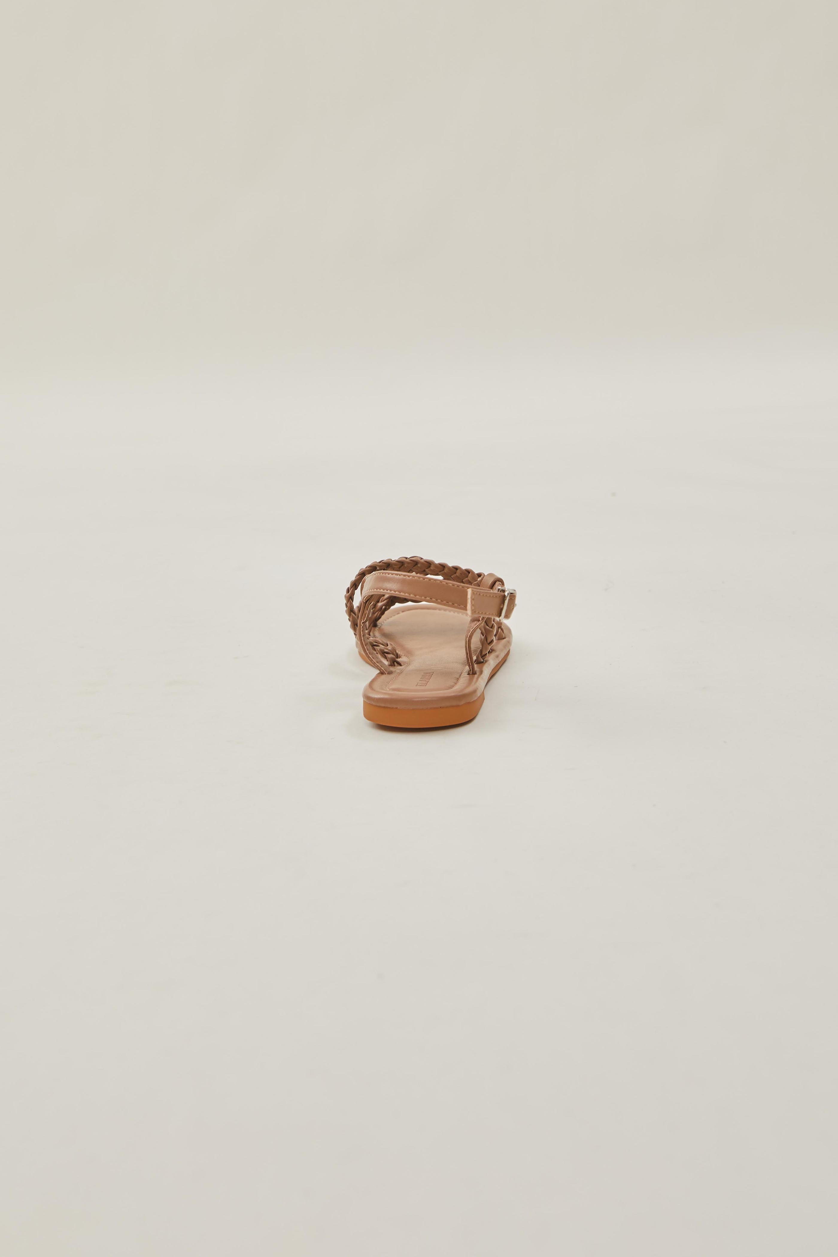 Roma Pleated Sandals in Khaki