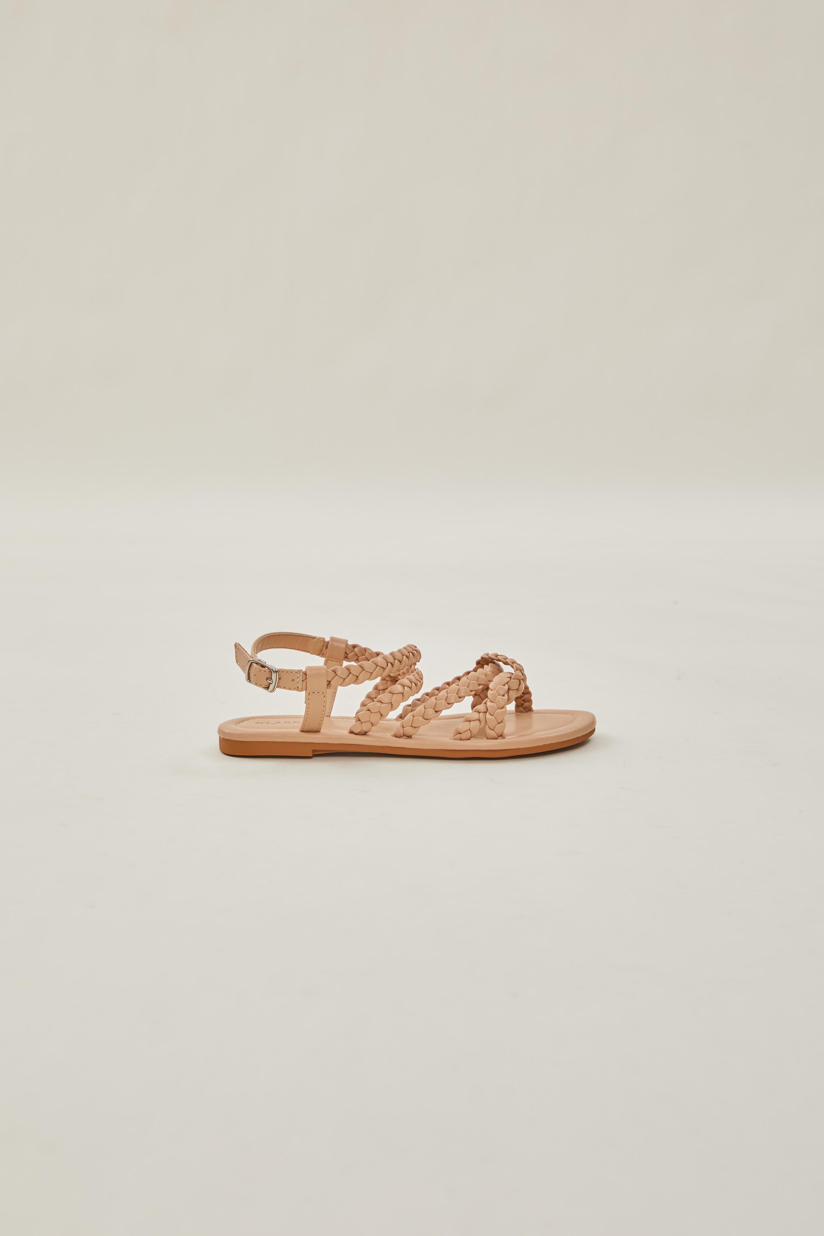 Roma Pleated Sandals in Beige