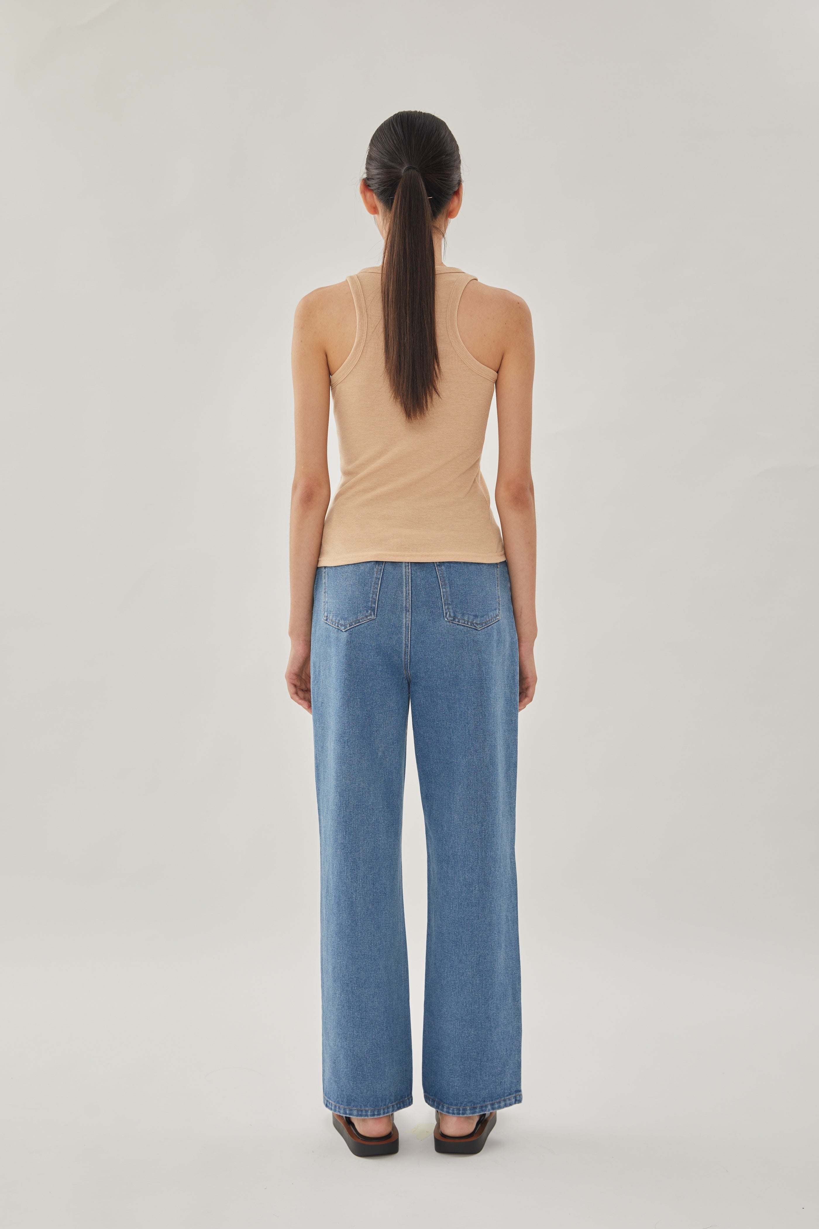 Curved Rib Tank in Khaki