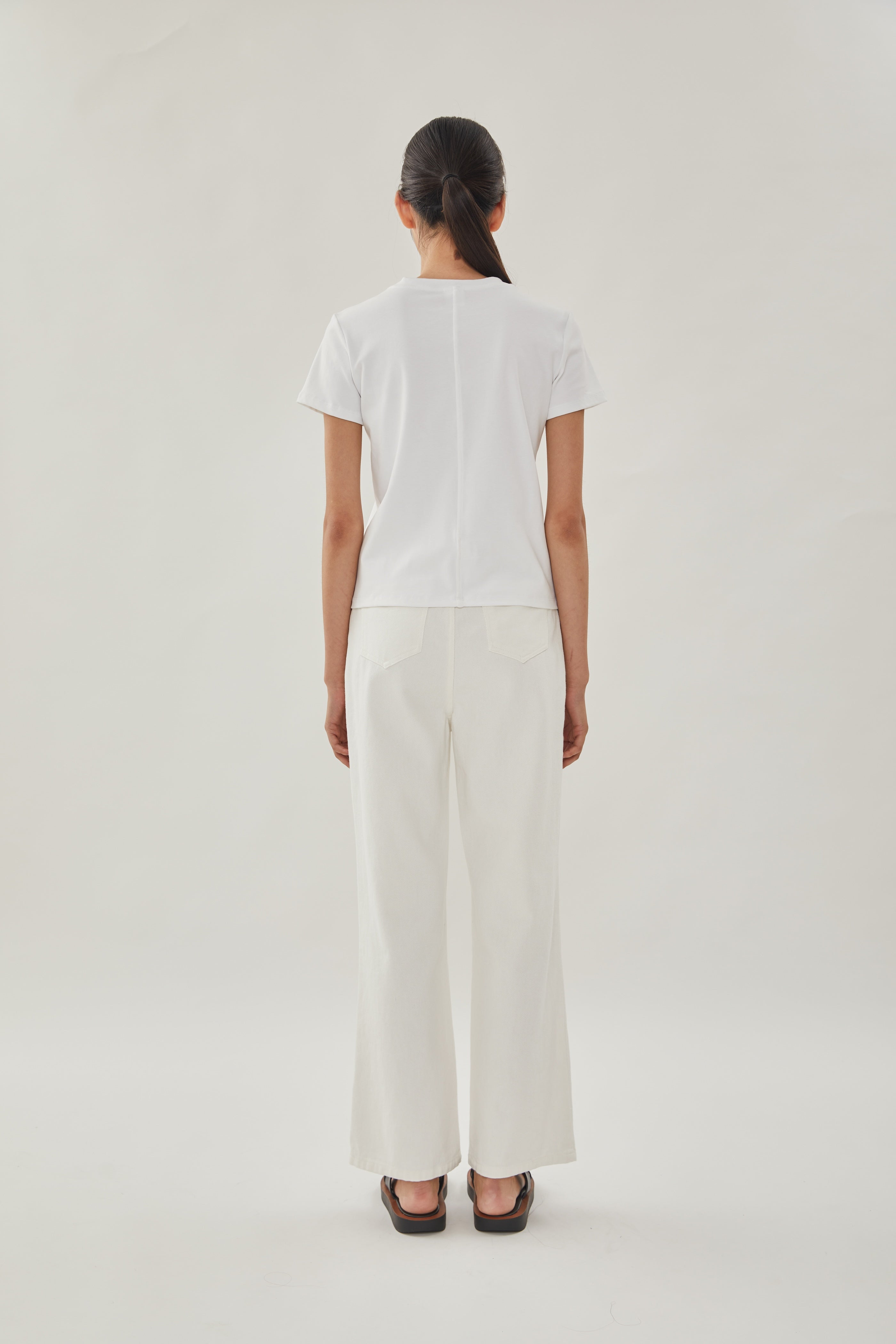 STUDIOS Cotton Stitched Tee in White