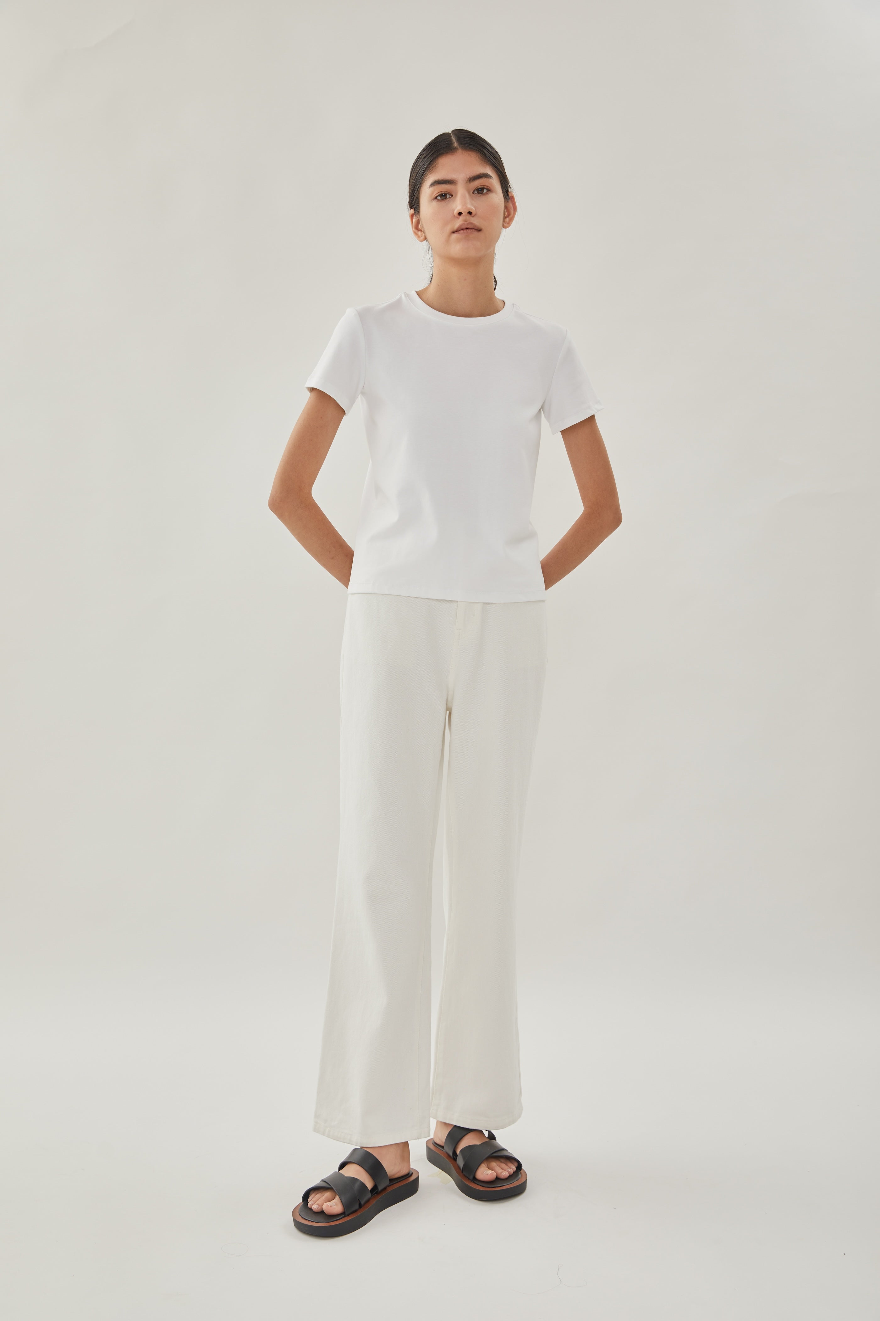 STUDIOS Cotton Stitched Tee in White