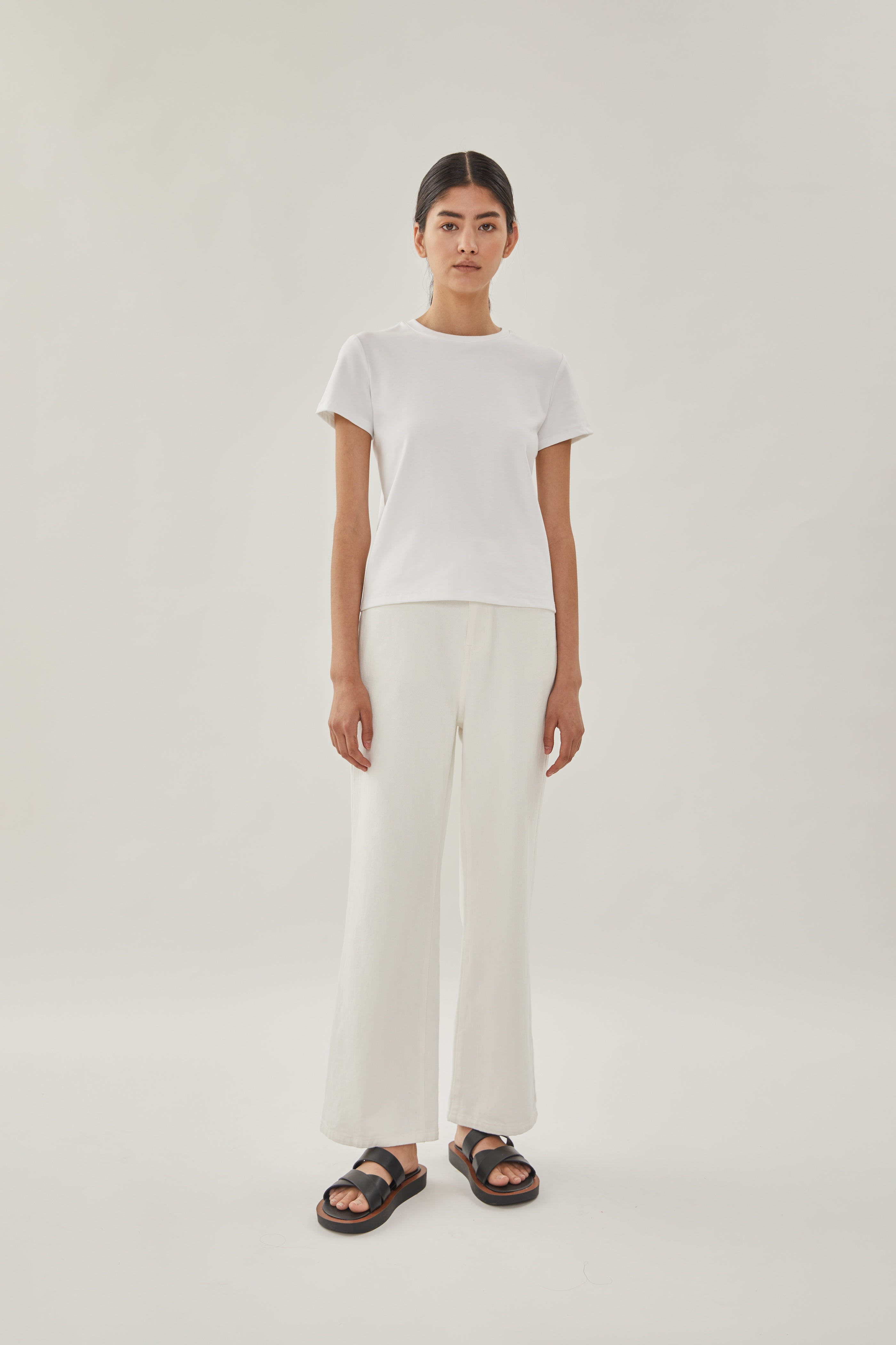 STUDIOS Cotton Stitched Tee in White