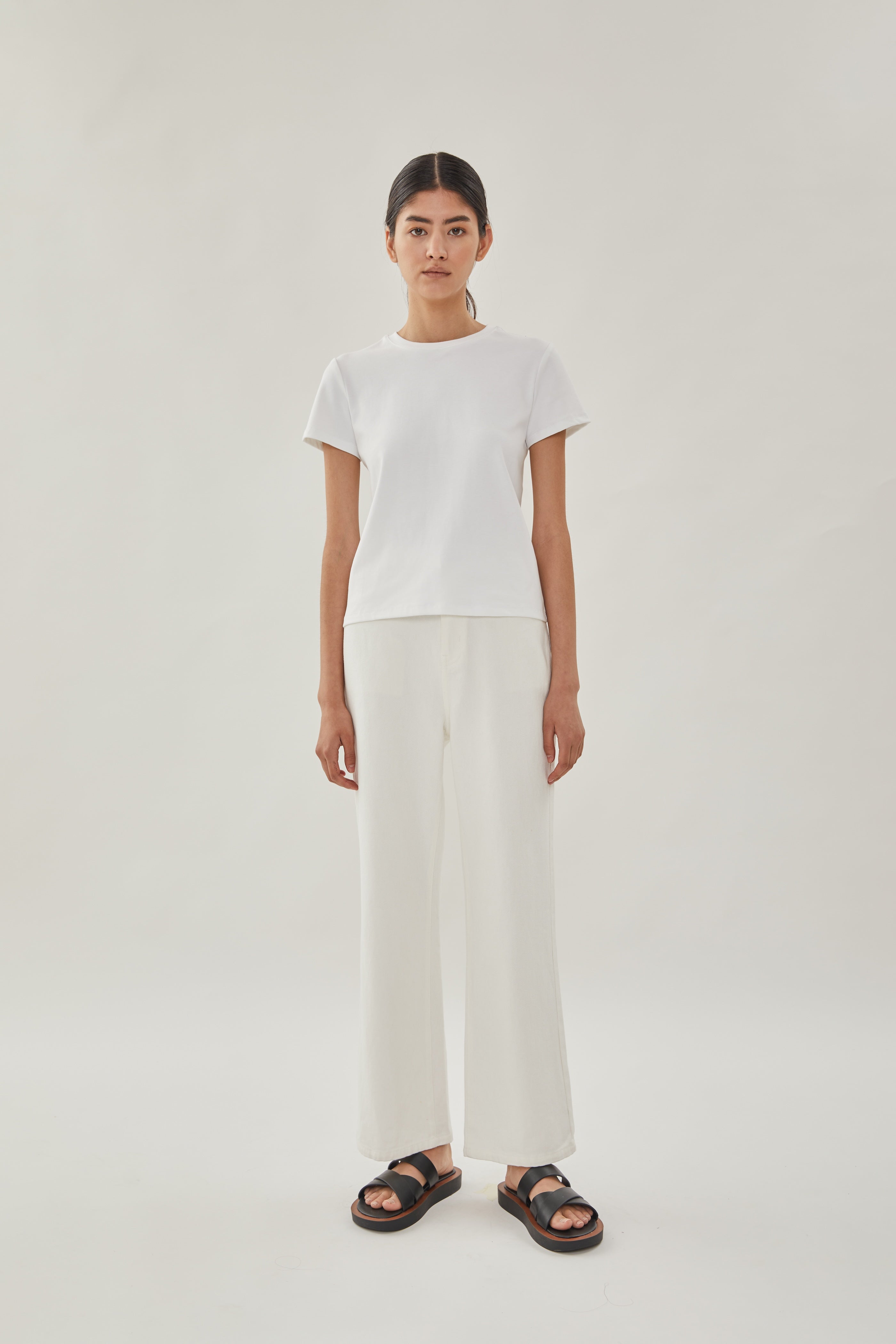 STUDIOS Cotton Stitched Tee in White