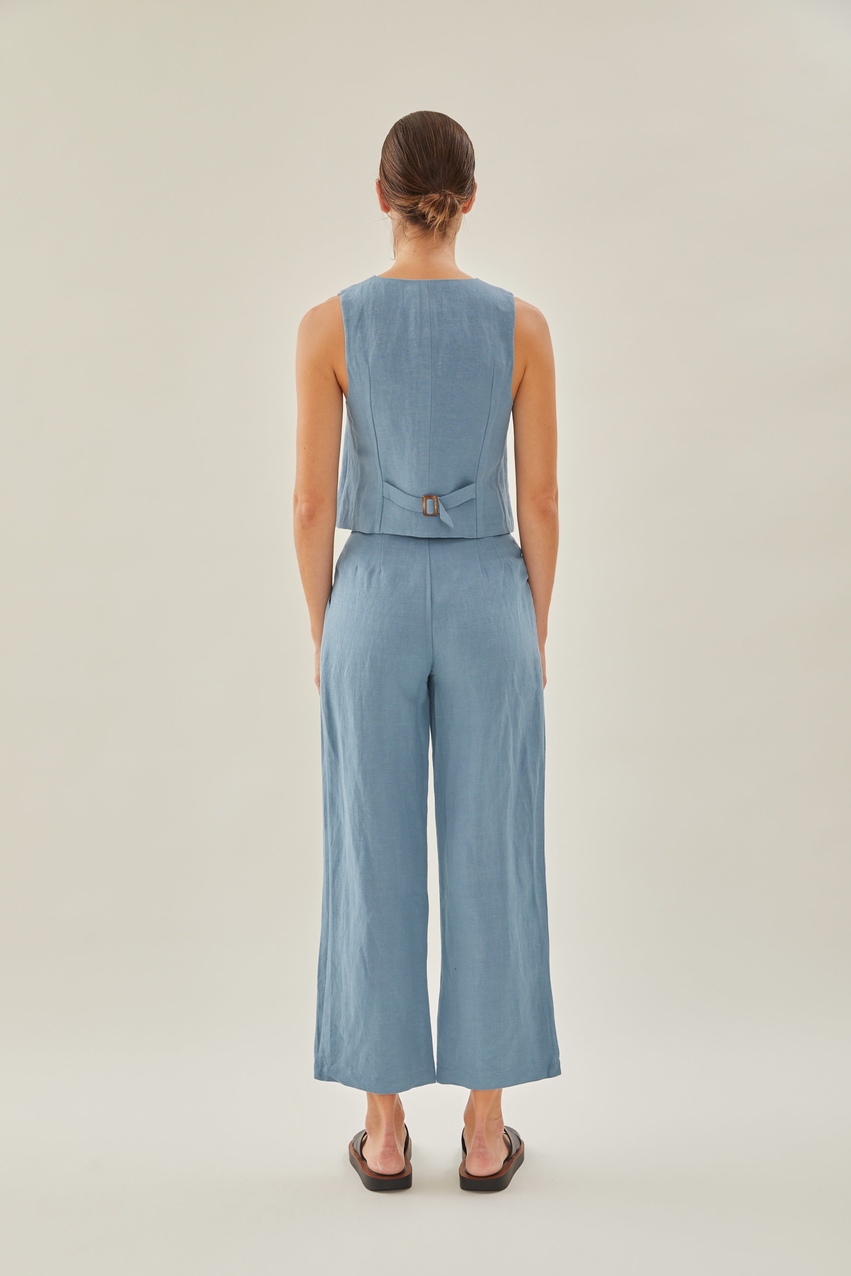 Linen Waistcoat in Blue