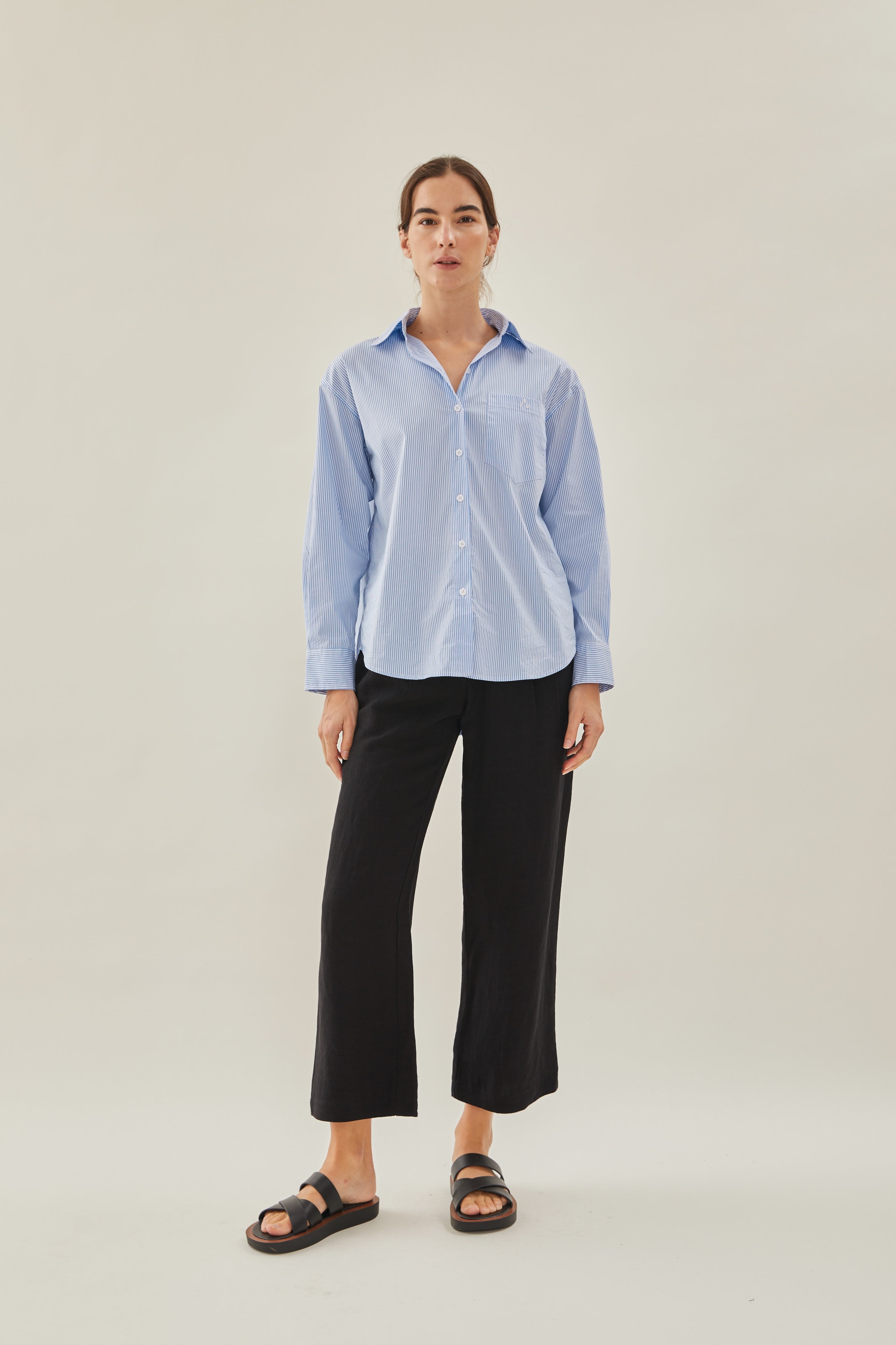 Linen Suit Trousers in Black
