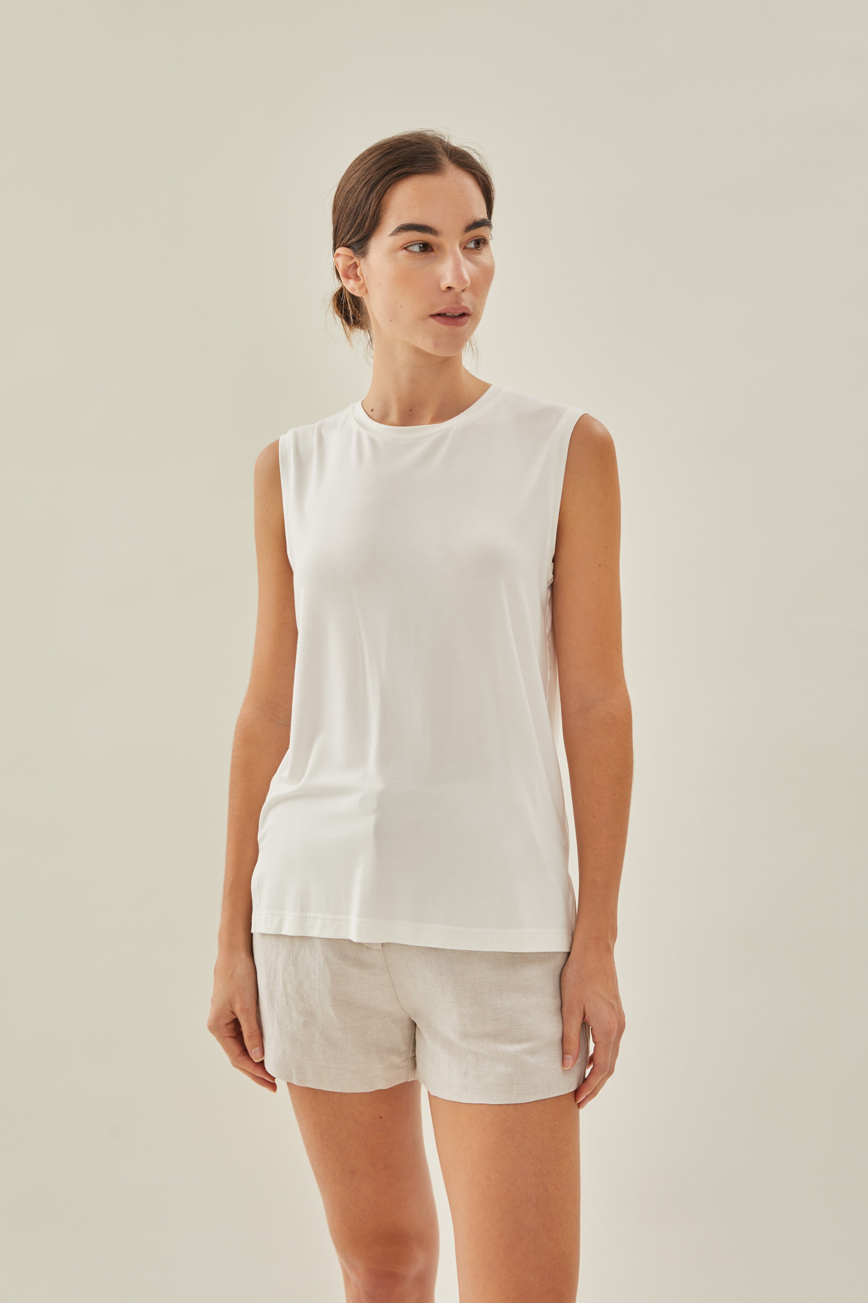 STUDIOS Sleeveless Tee in White