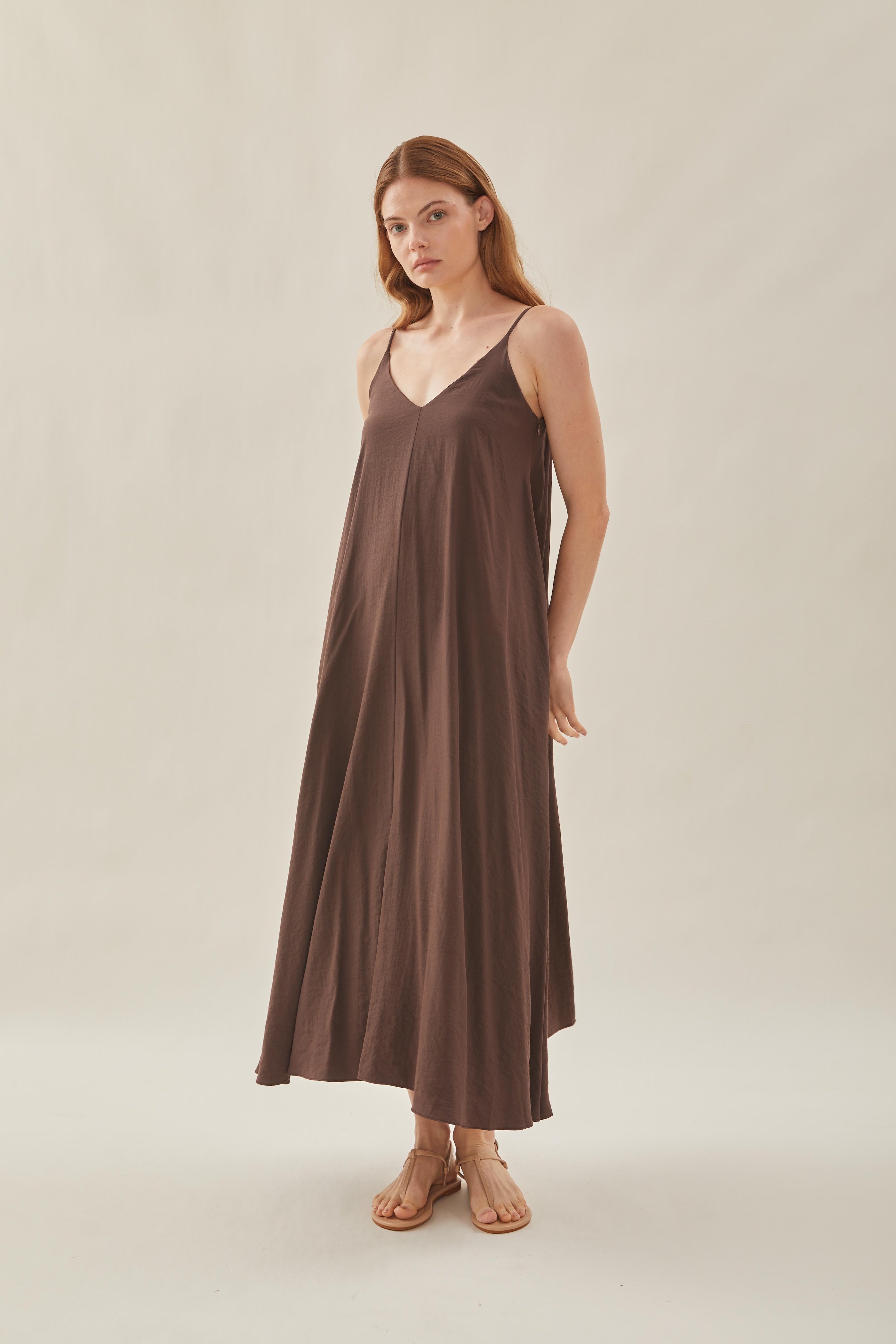 Flare Maxi Dress in Soil