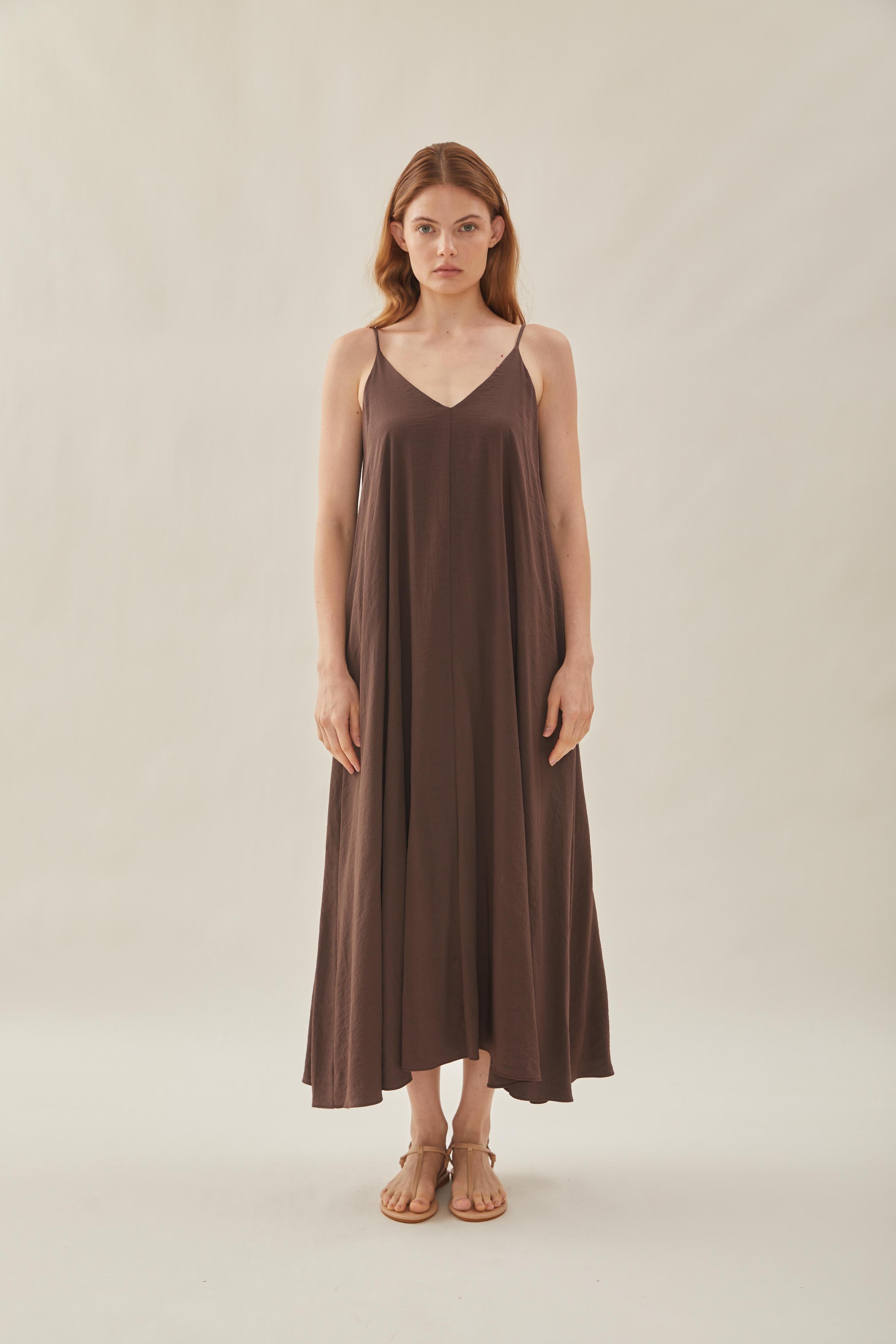 Flare Maxi Dress in Soil