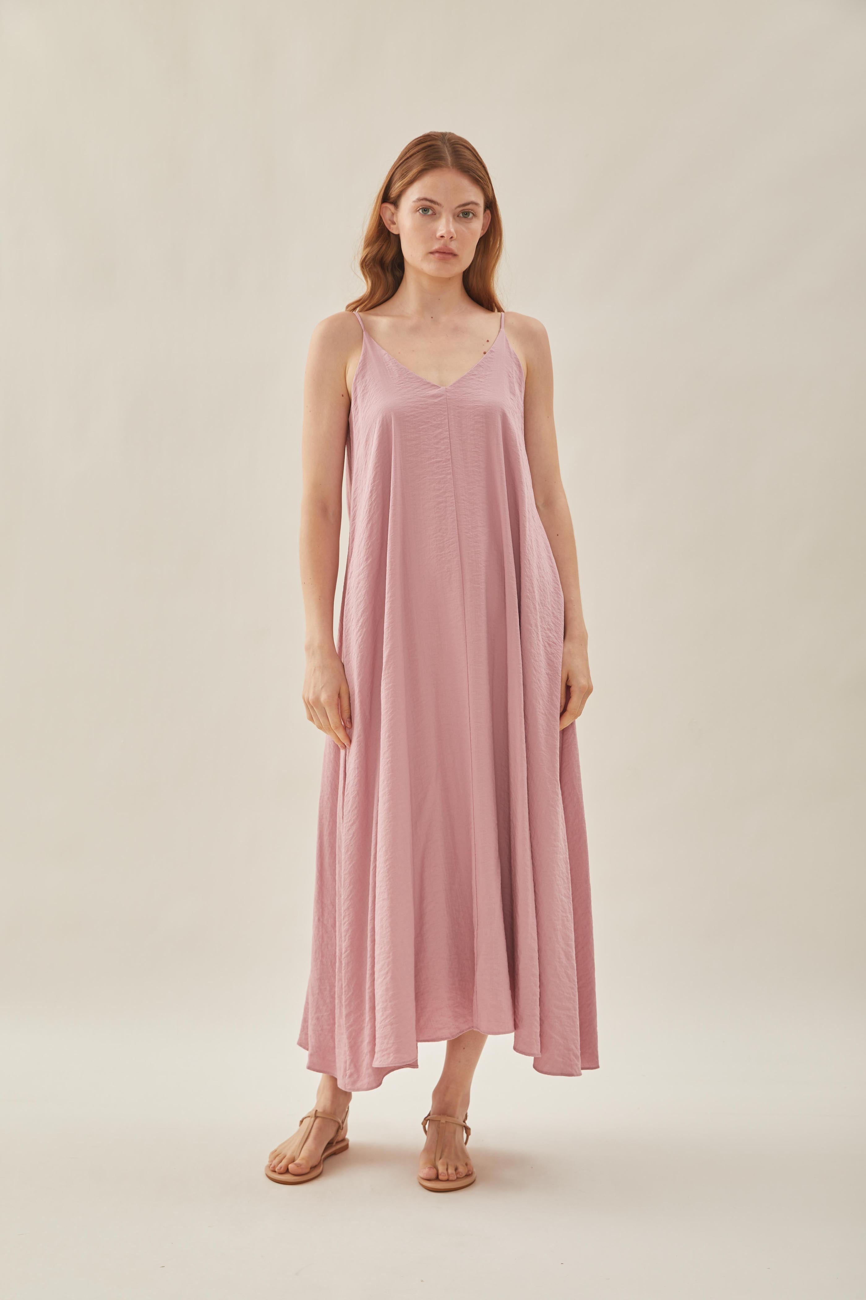 Flare Maxi Dress in Pink