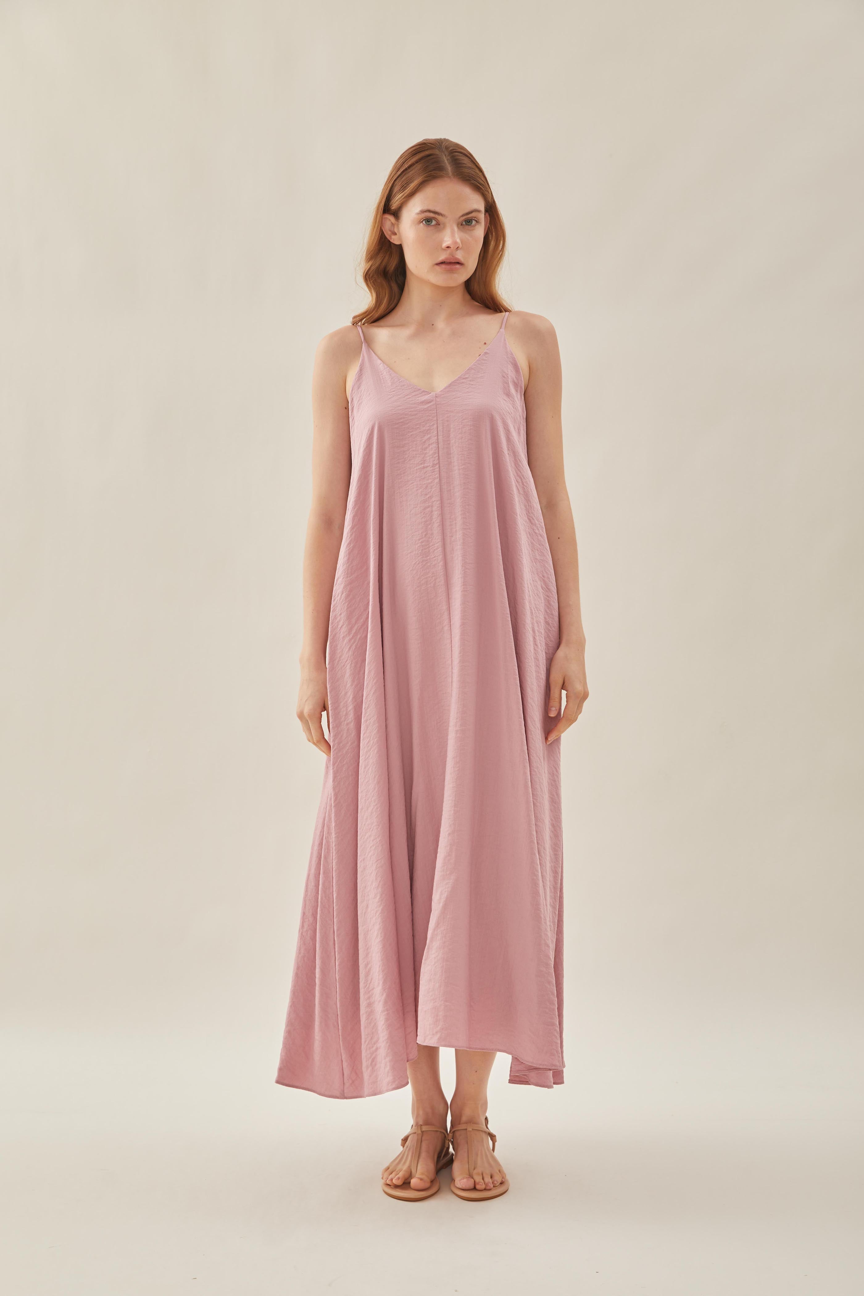 Flare Maxi Dress in Pink