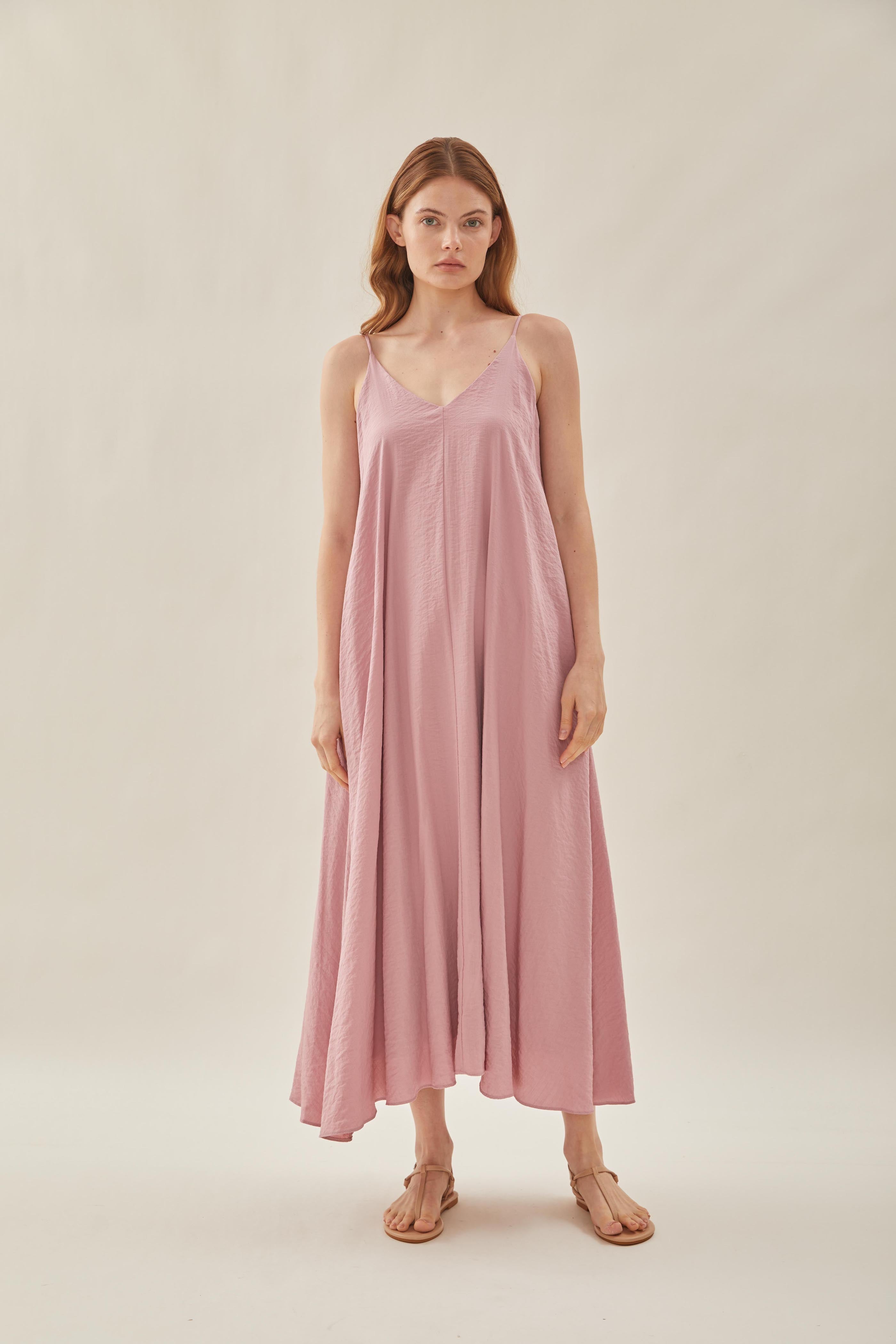 Flare Maxi Dress in Pink