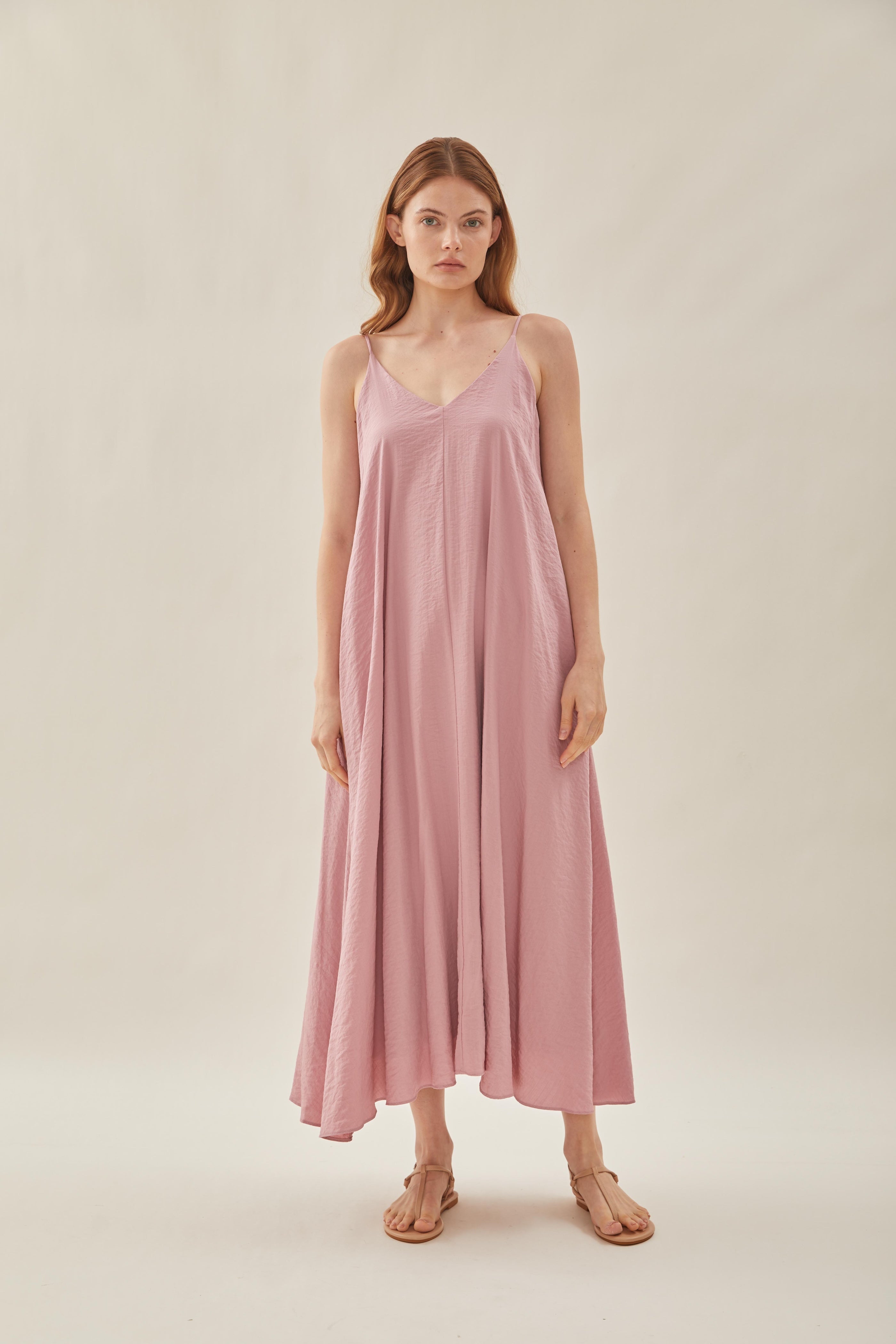 Flare Maxi Dress in Pink