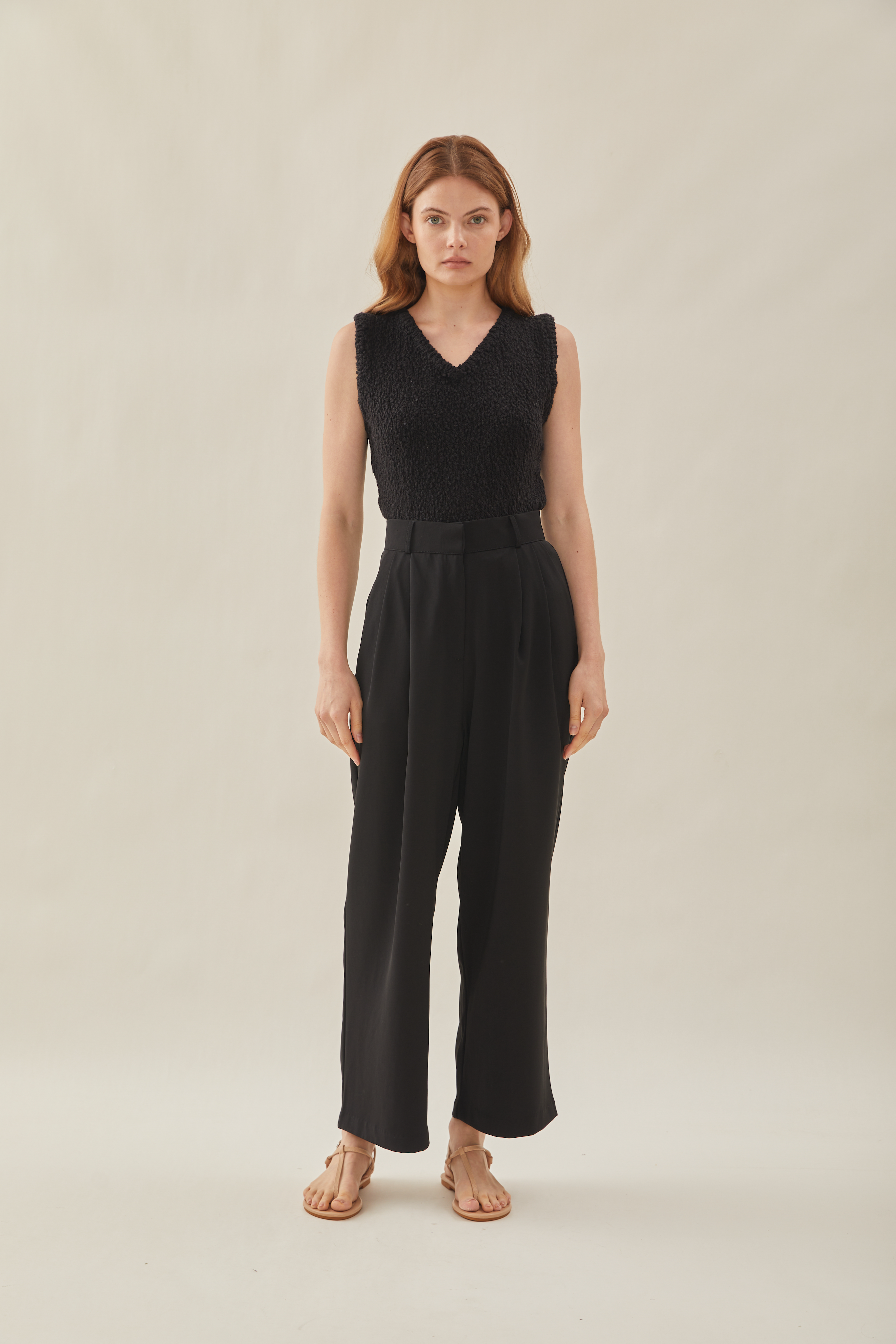 Tailored Wide Leg Pants in Black