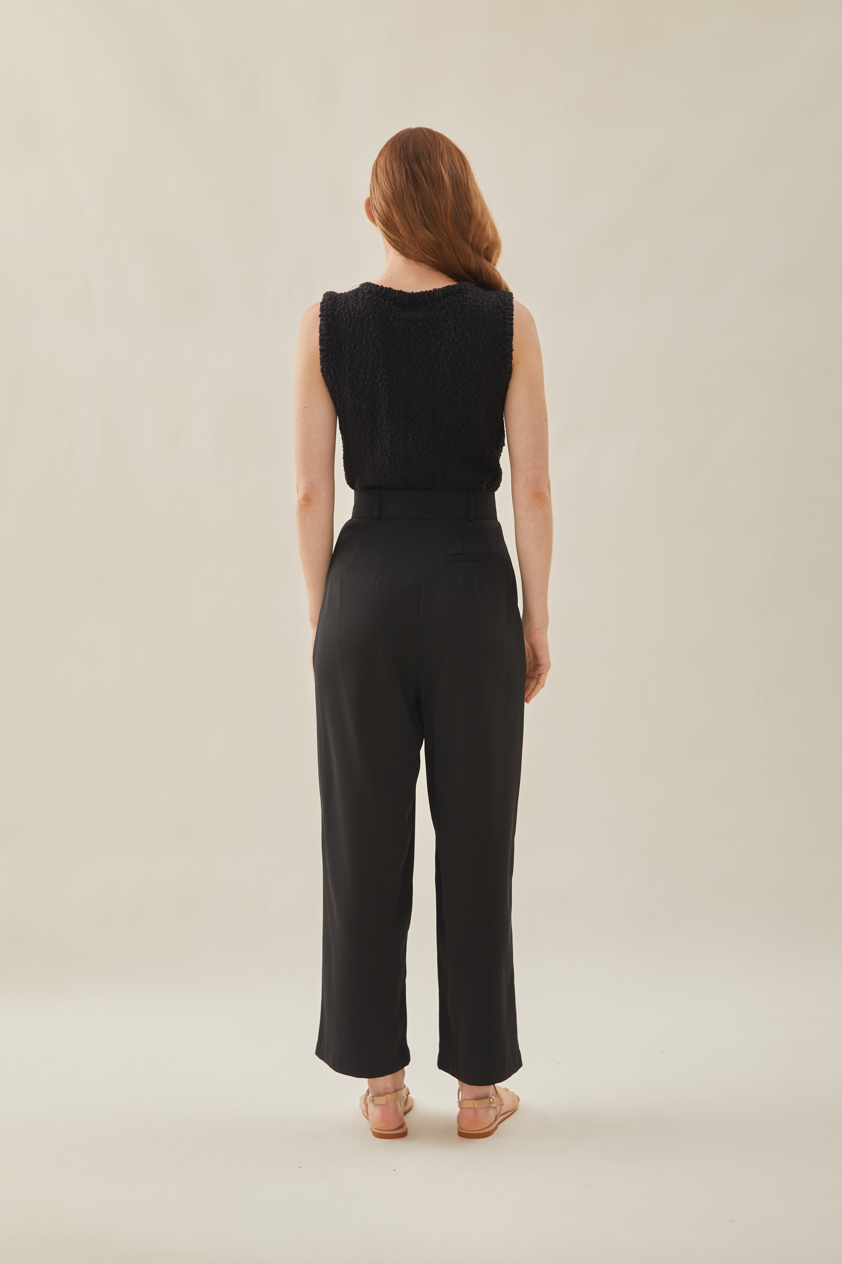 Tailored Wide Leg Pants in Black