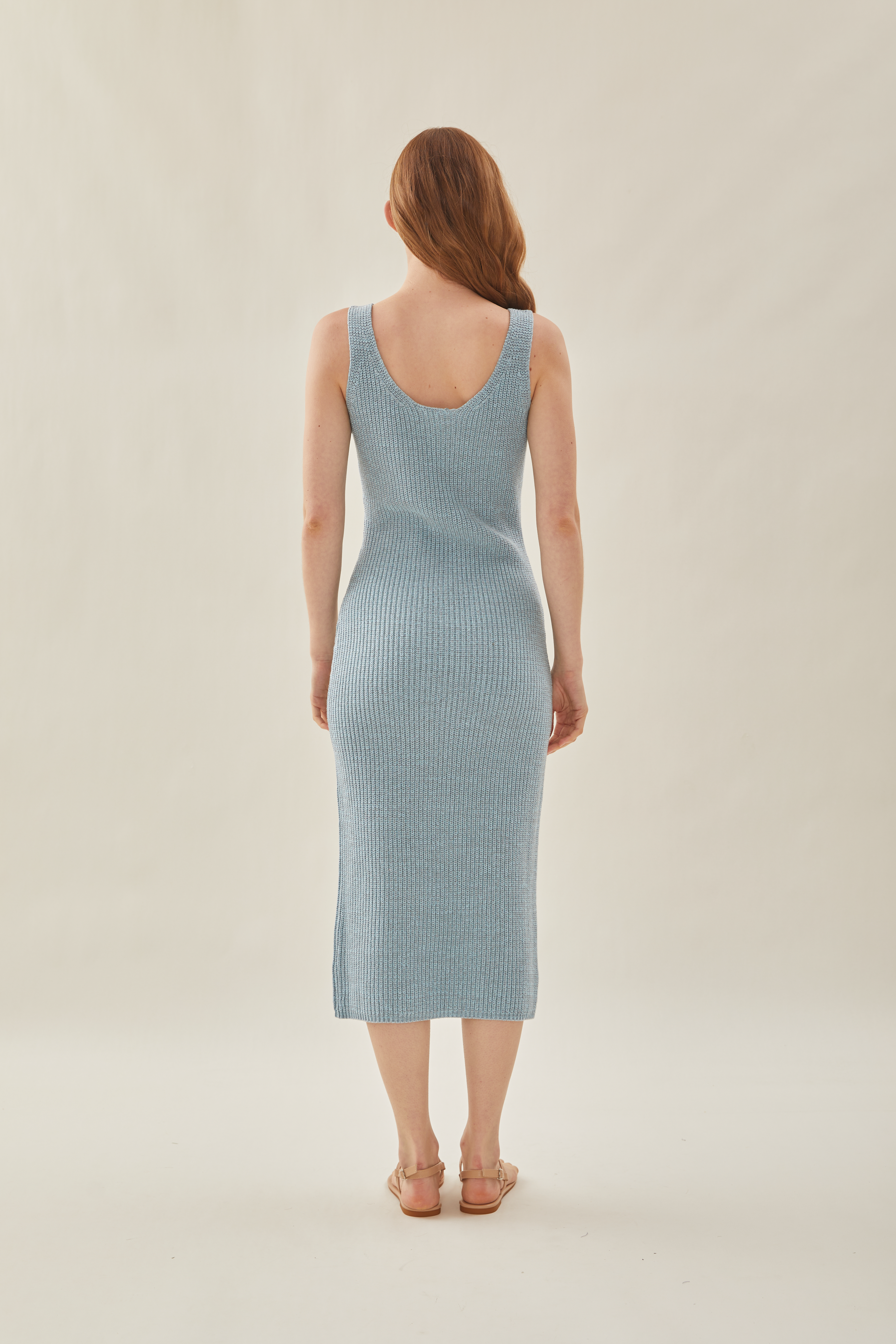 Yarn Knitted Dress in Plume