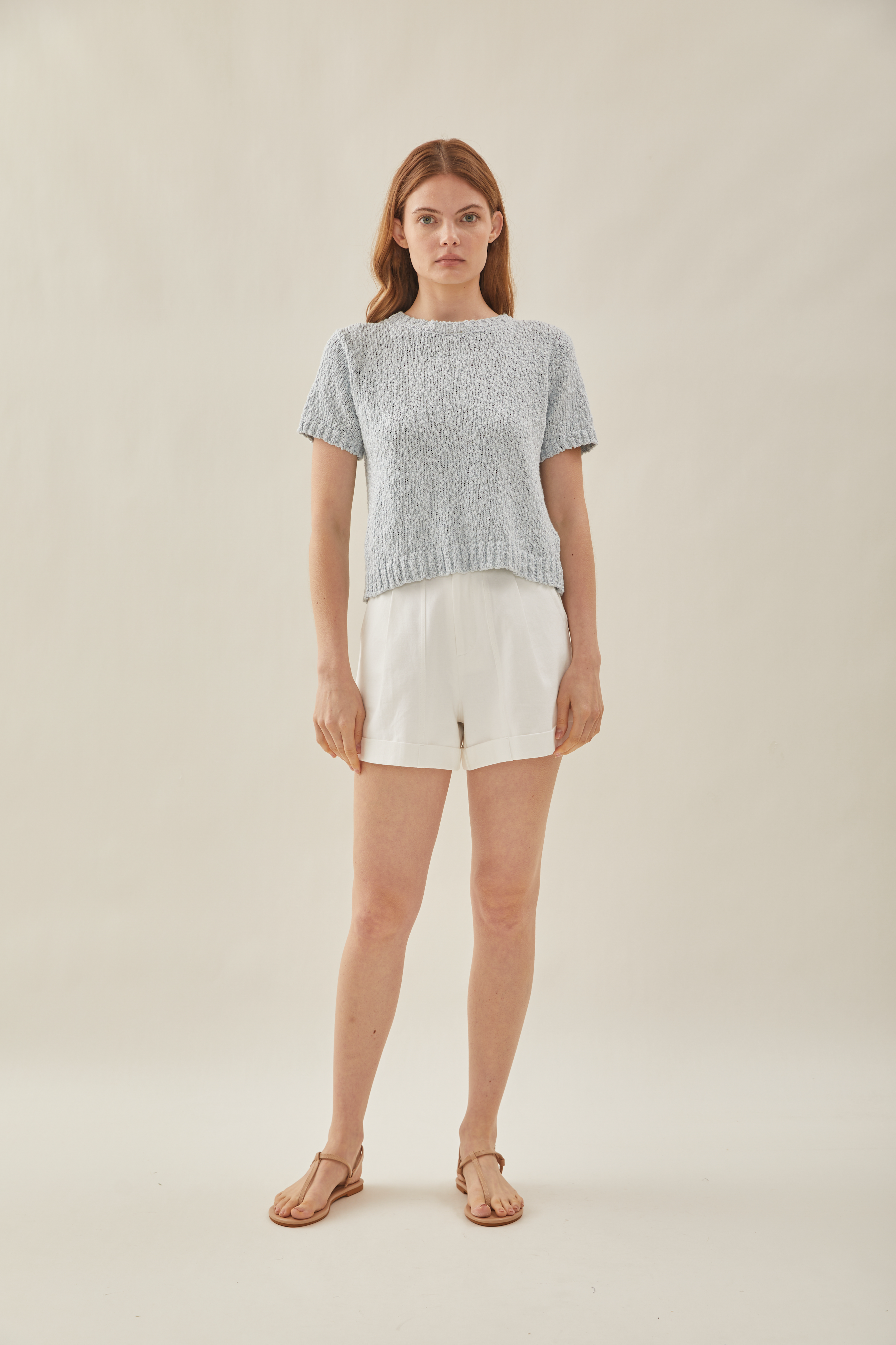 Textured Knit Top in Skylight