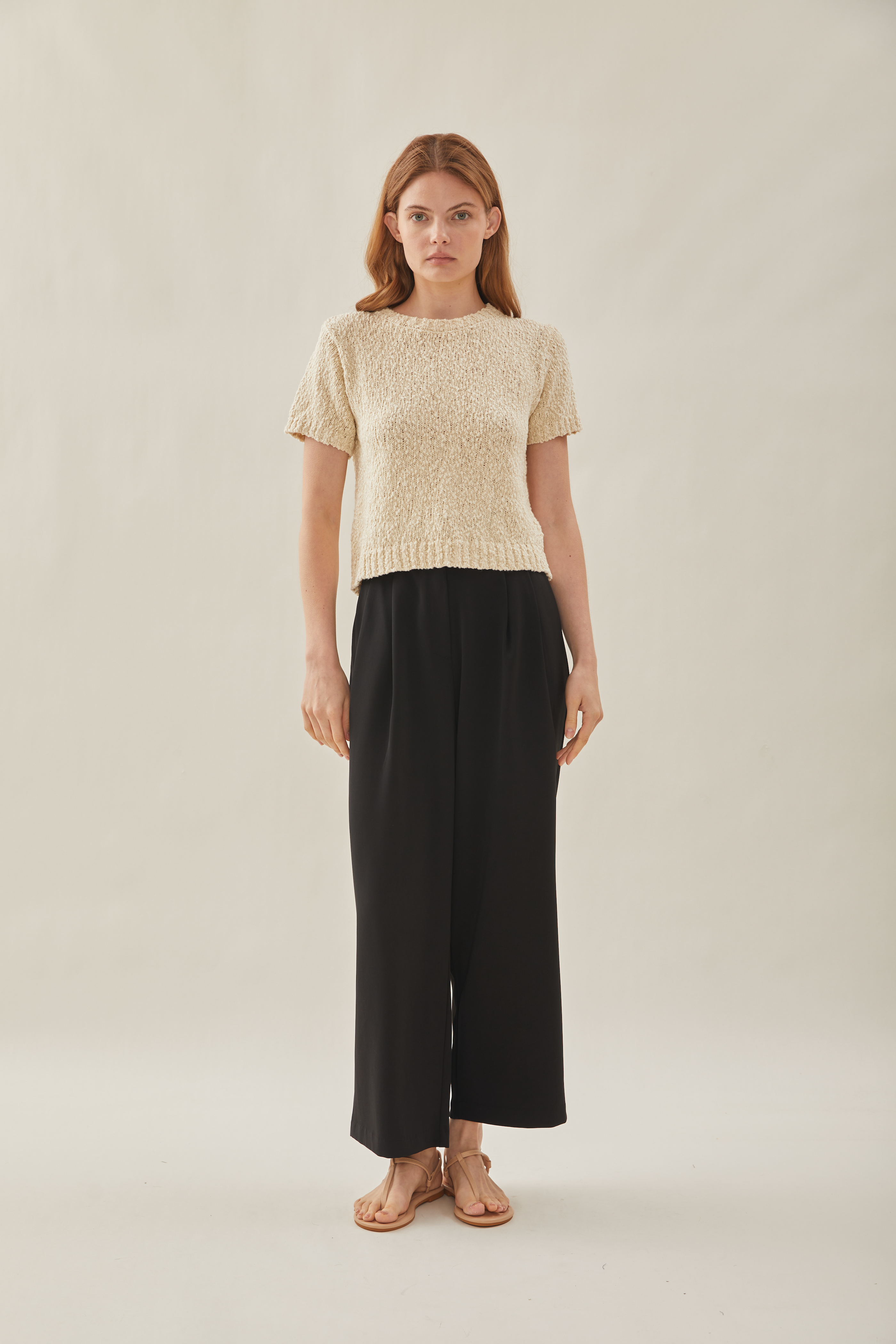 Textured Knit Top in Natural