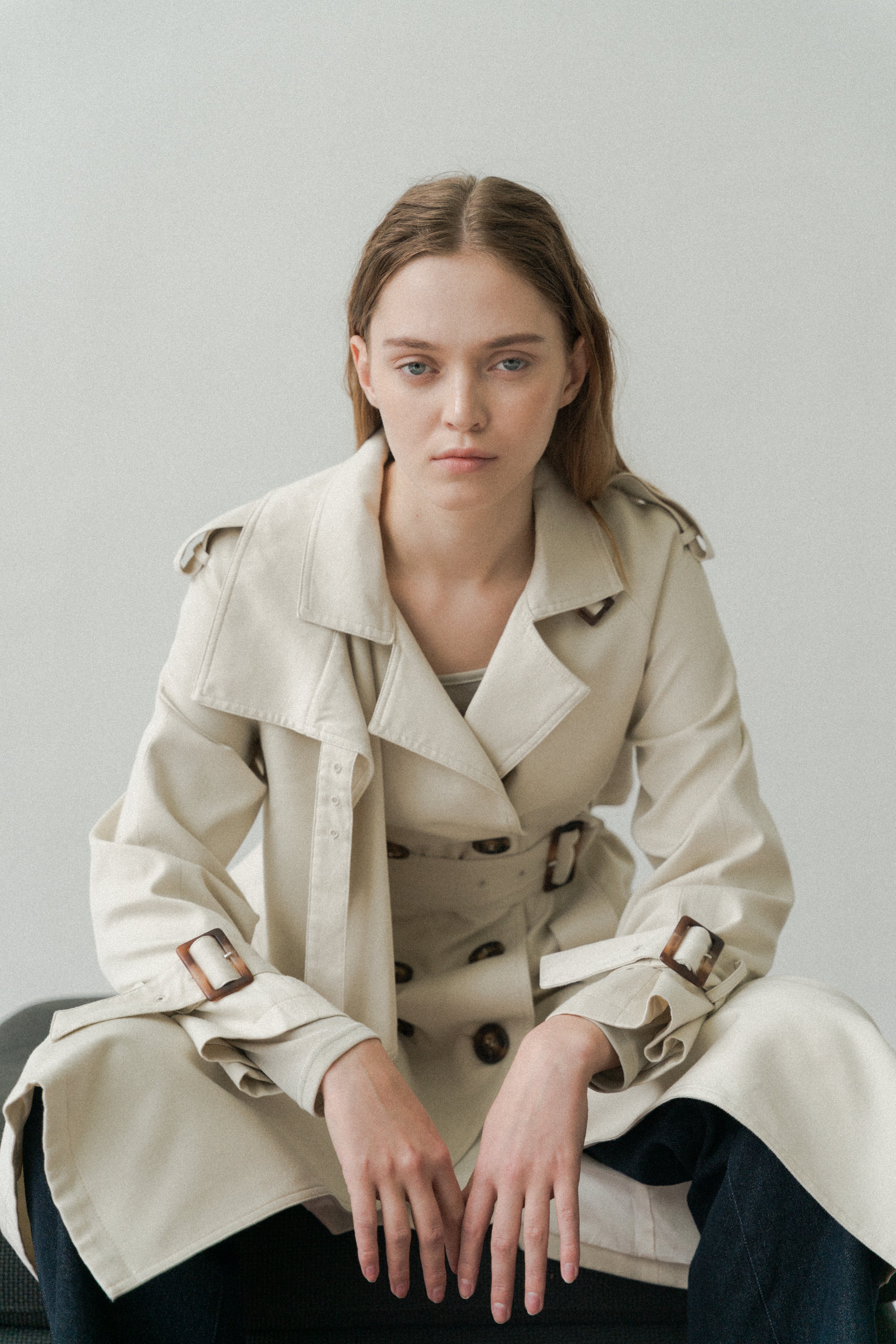 Long Trench Coat in Natural