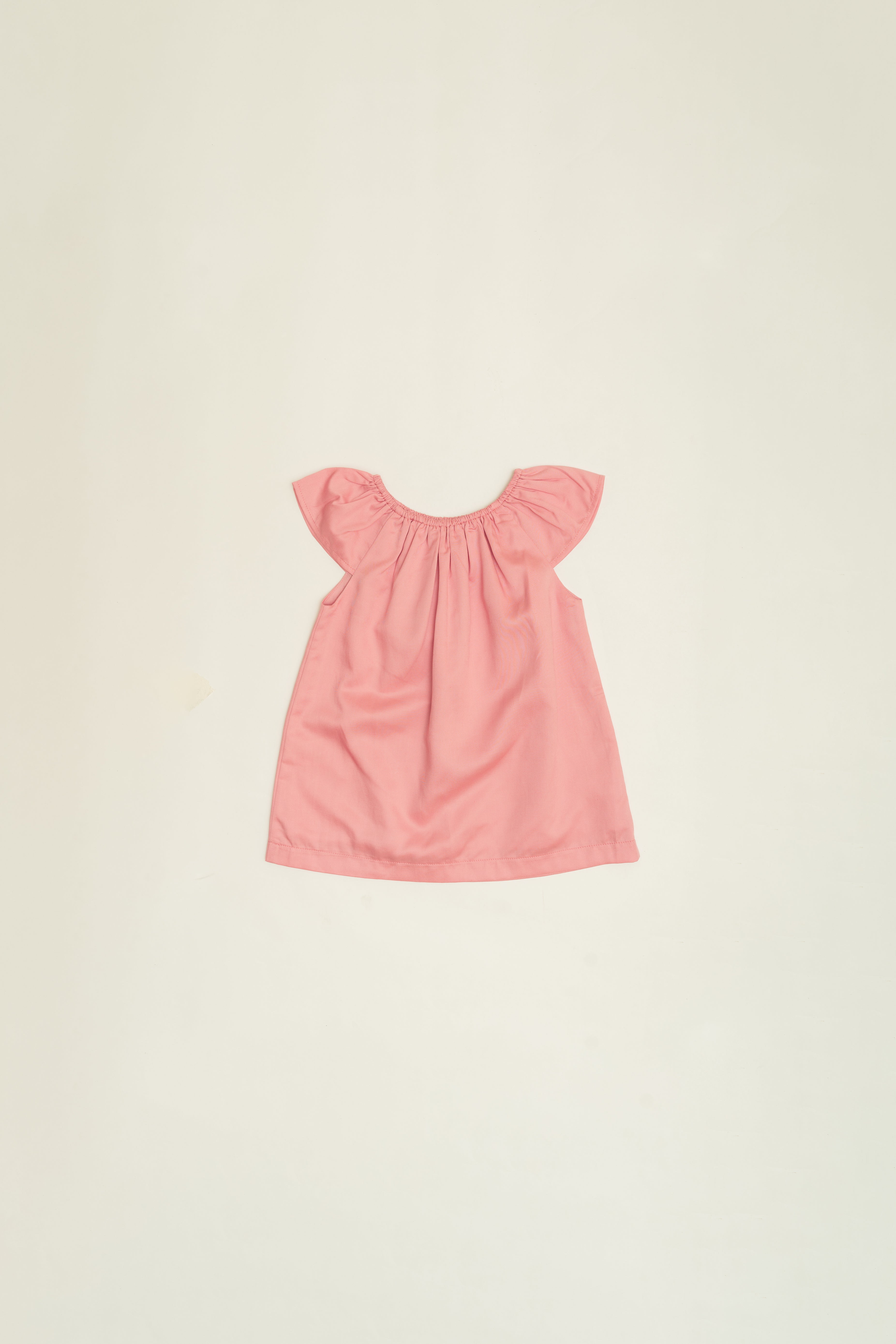 Mini Gathered Neckline Dress in Pink