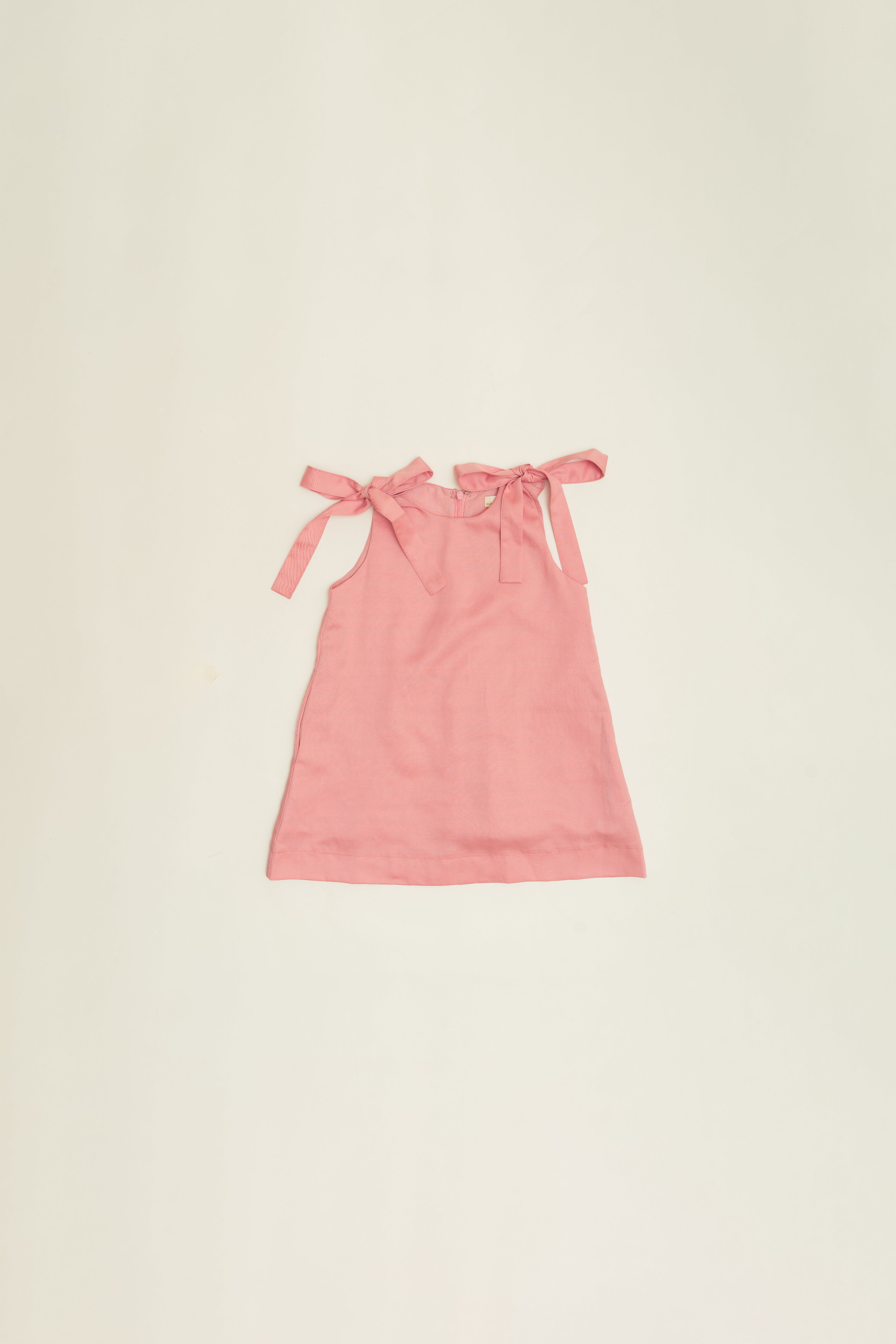Mini Ribbon Tie A-Line Dress in Pink