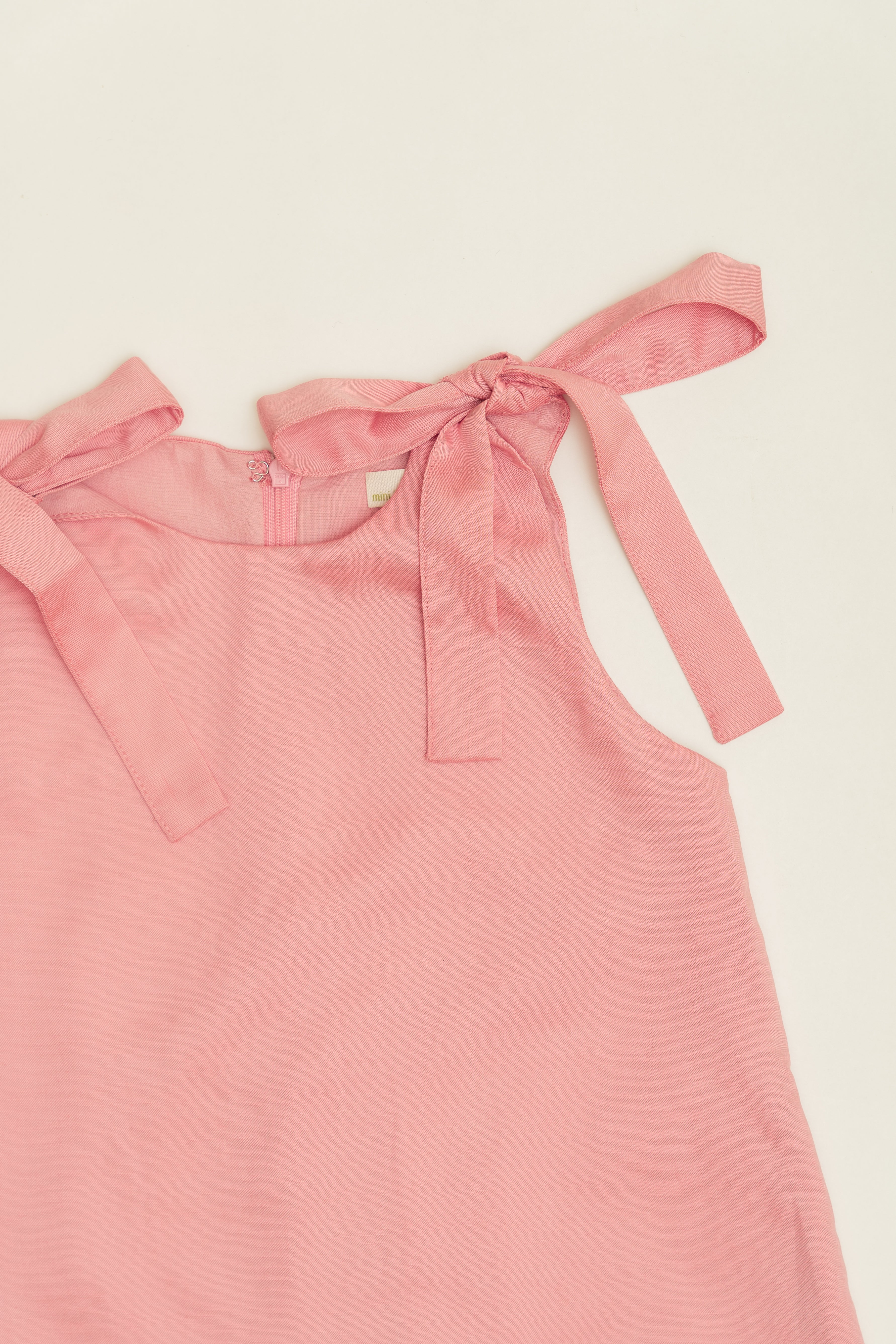 Mini Ribbon Tie A-Line Dress in Pink