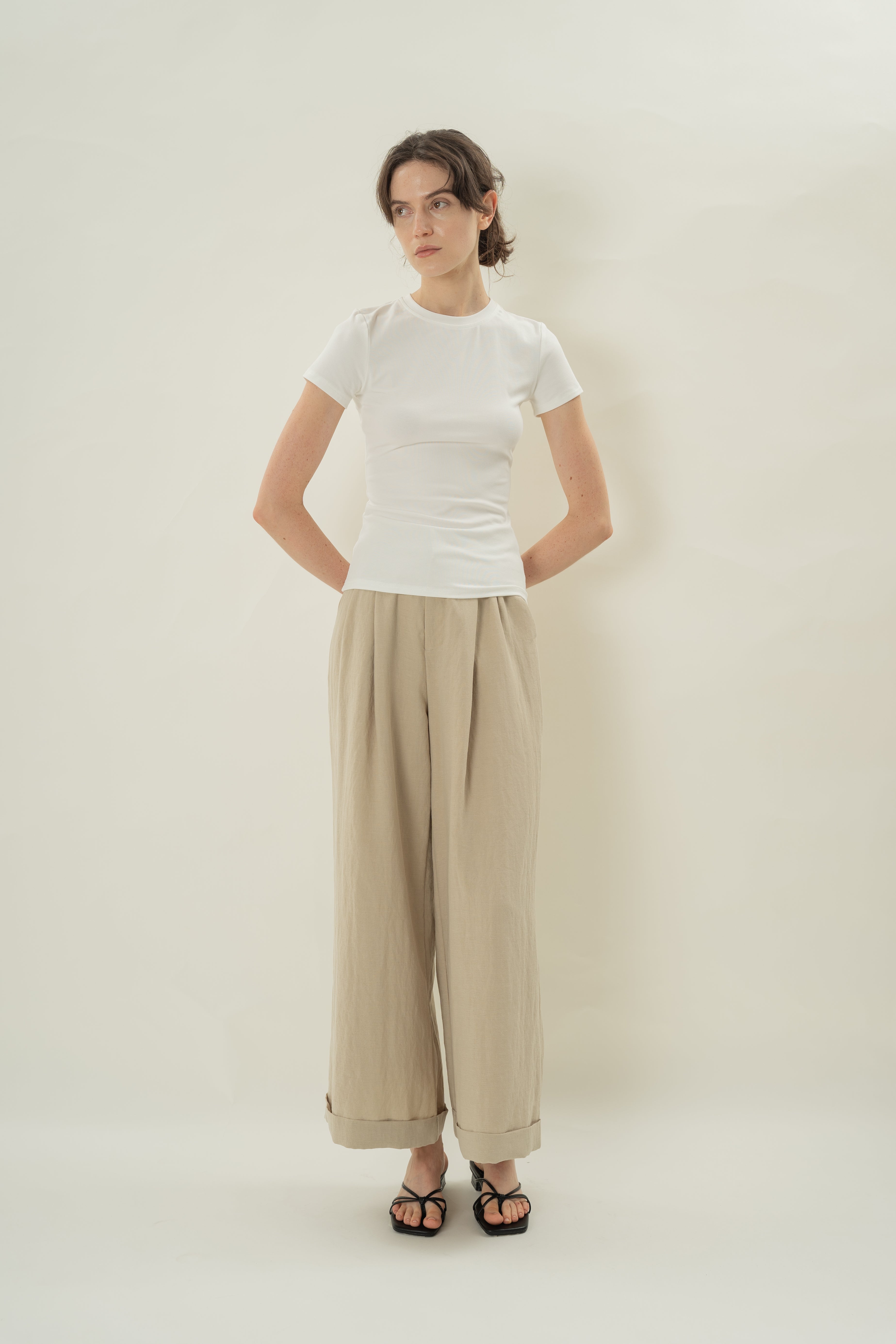 Stretch Cotton Tee in White