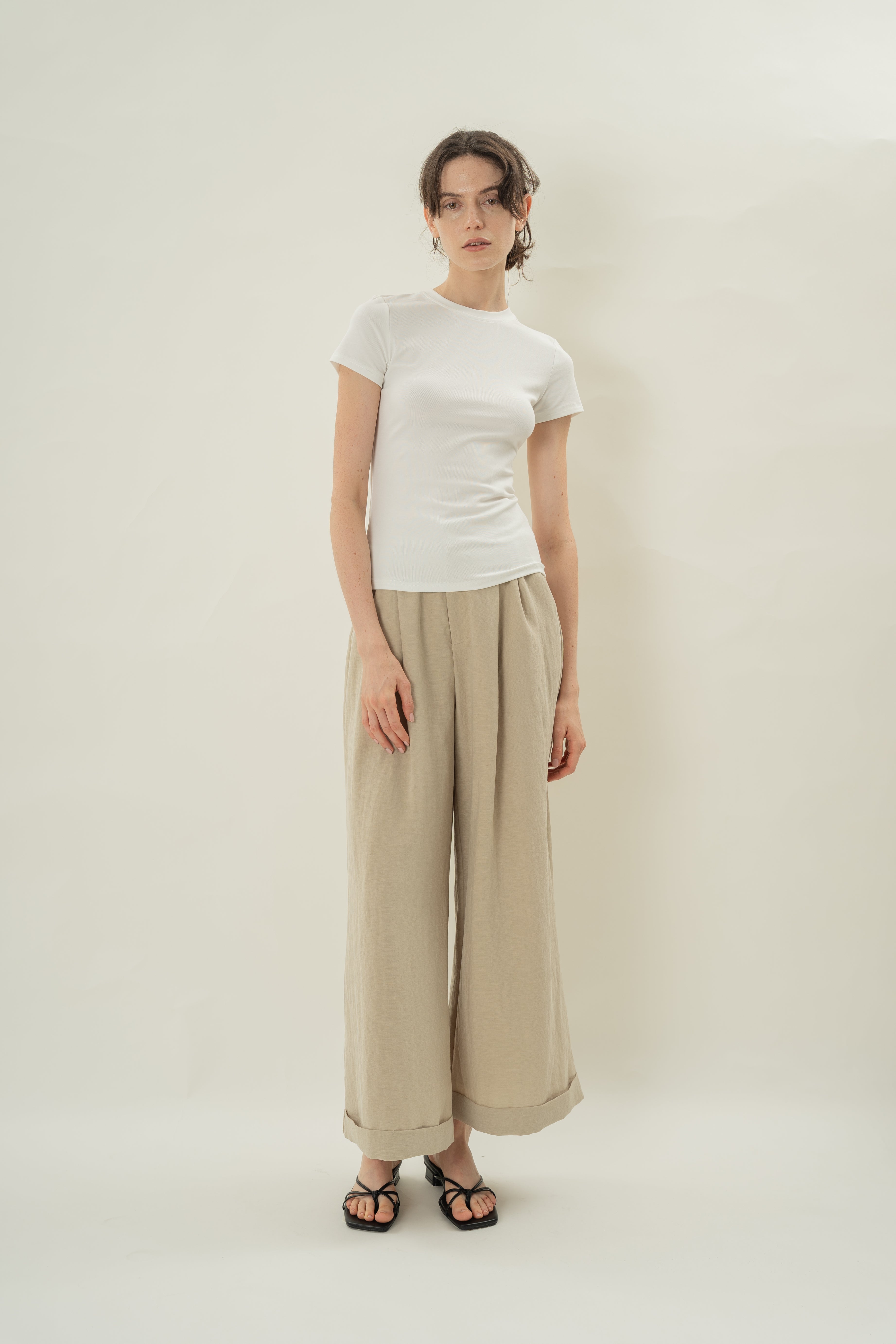Stretch Cotton Tee in White