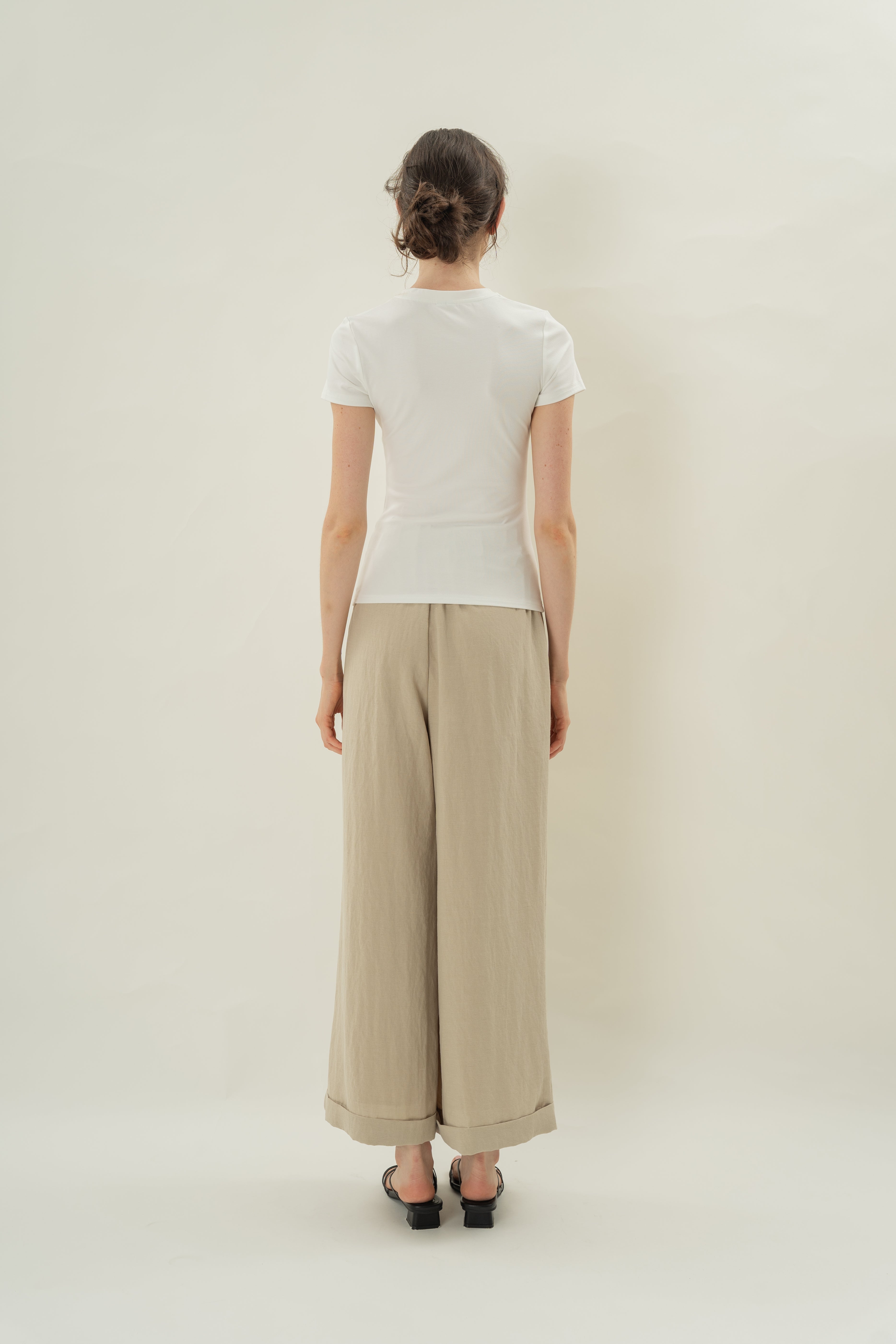Stretch Cotton Tee in White