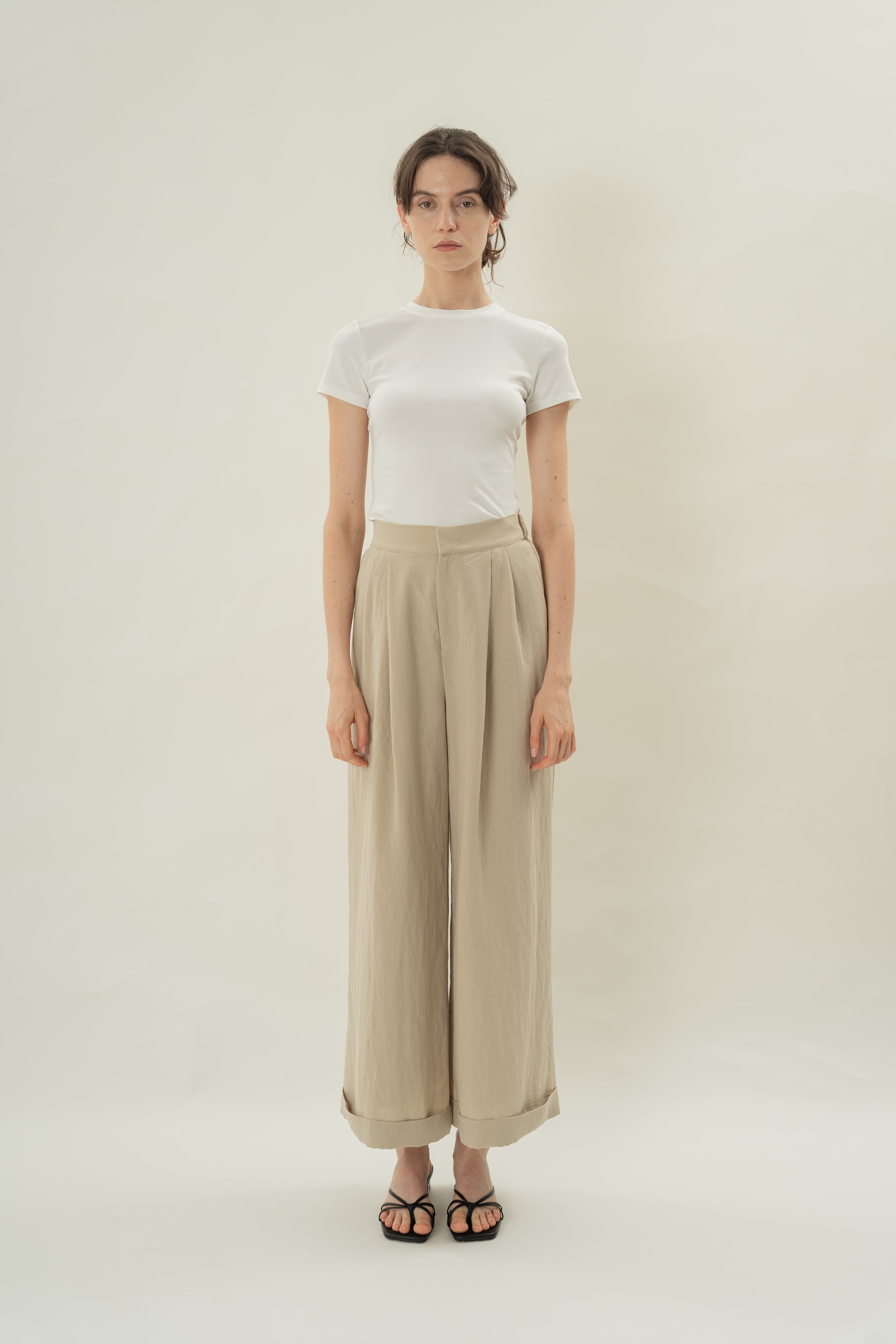 Stretch Cotton Tee in White