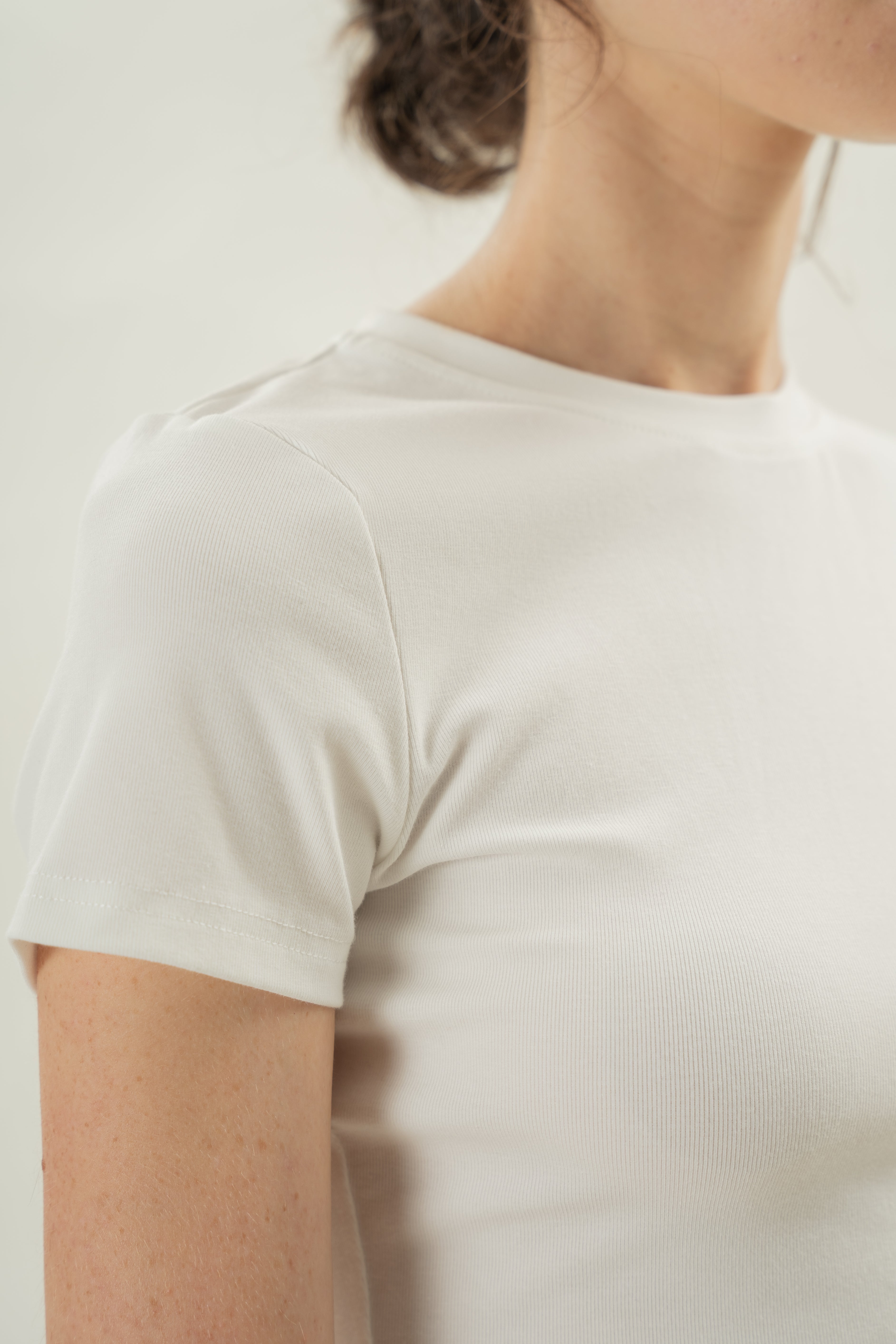 Stretch Cotton Tee in White