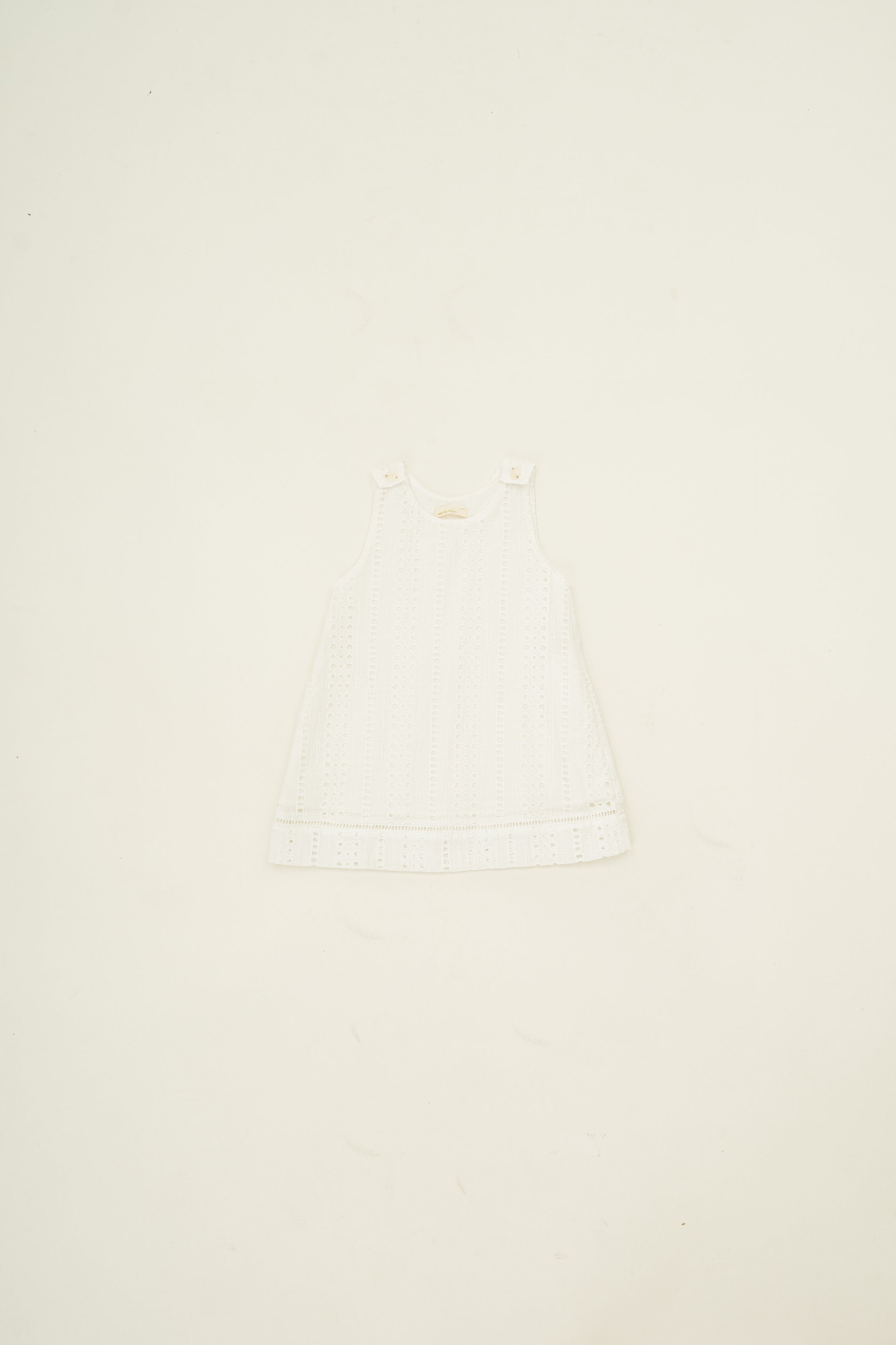 Mini Broderie Anglaise Sleeveless A-line Dress in White