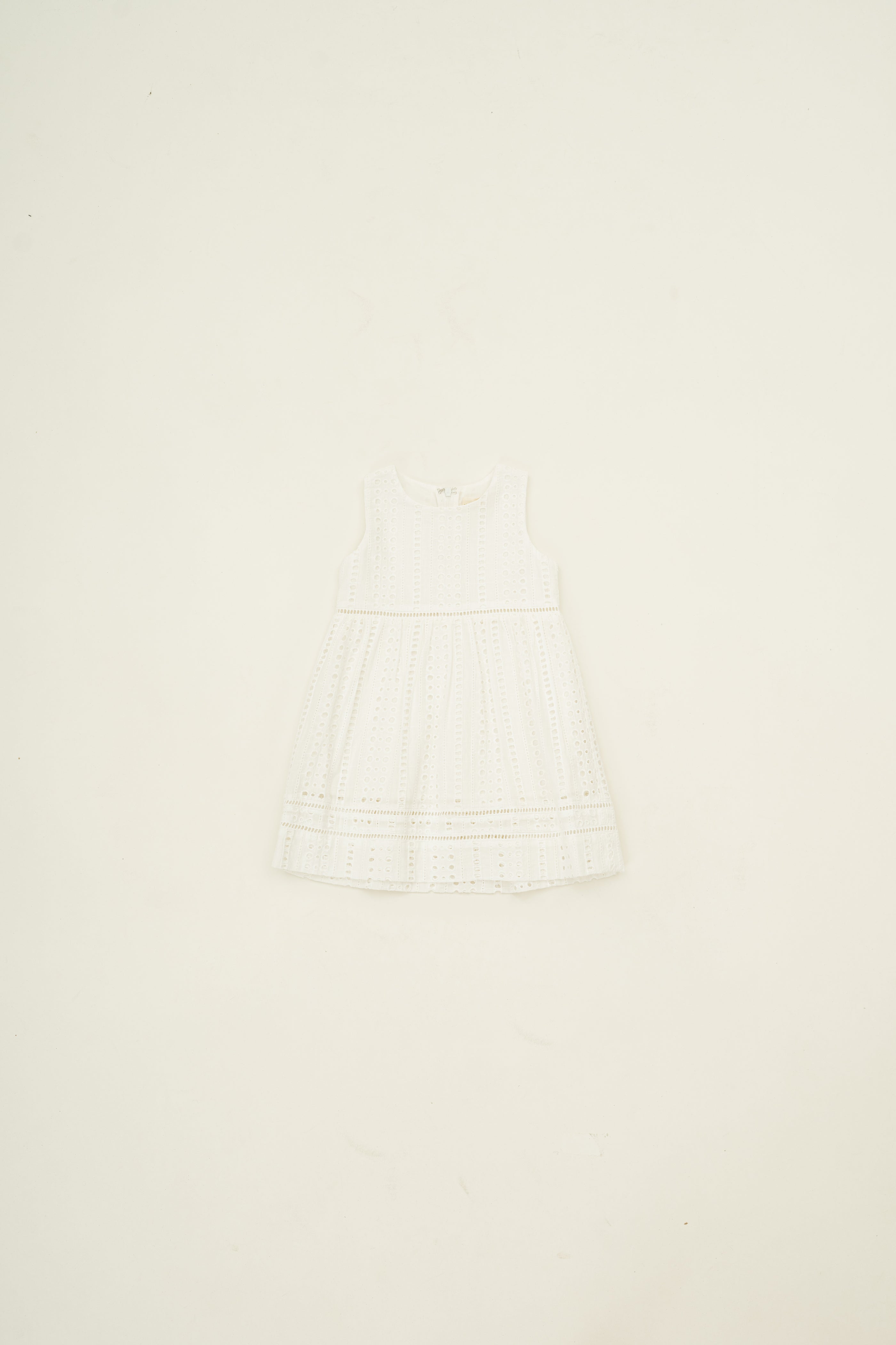 Mini Broderie Anglaise Gathered Waist Dress in White