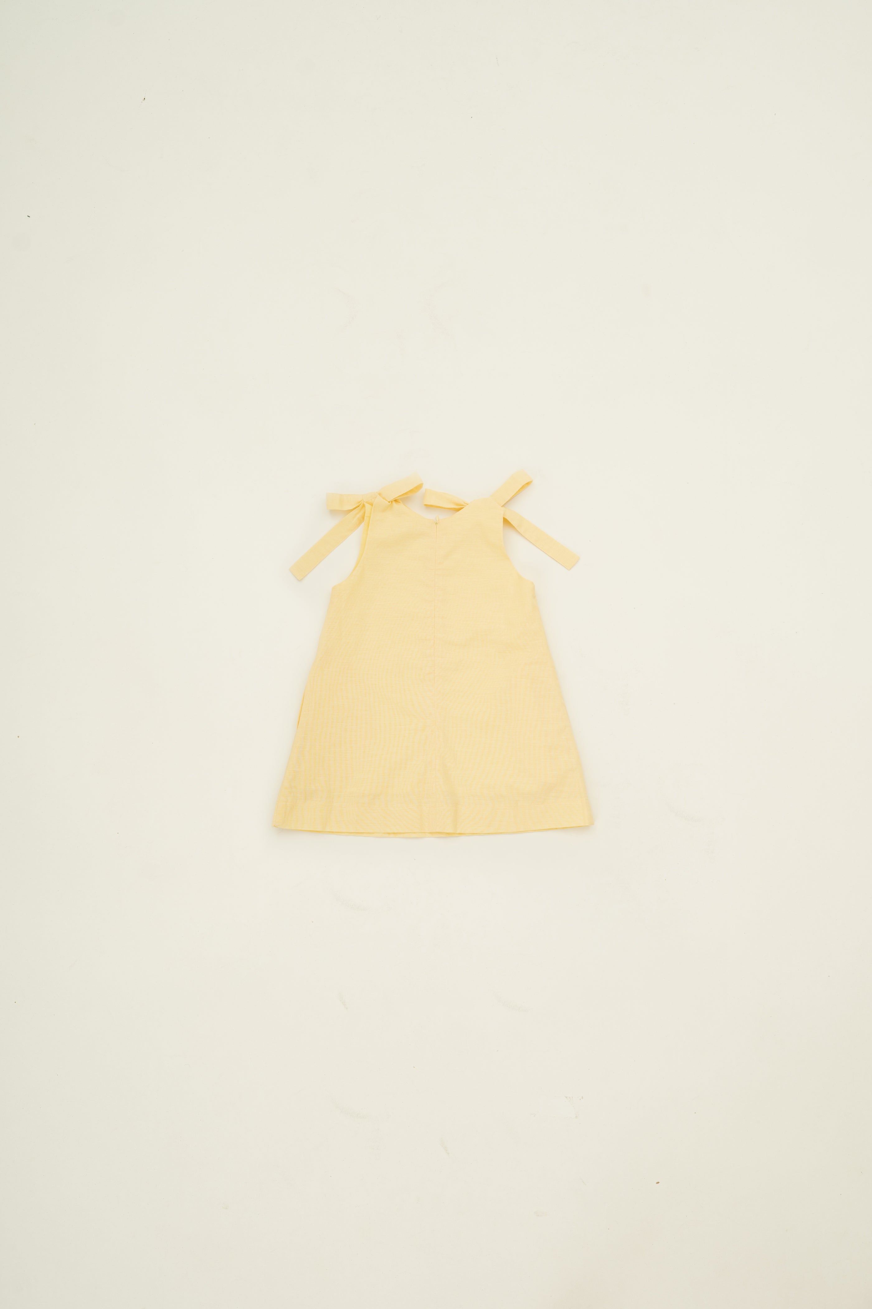 Mini Ribbon Tie A-line Dress in Lemon