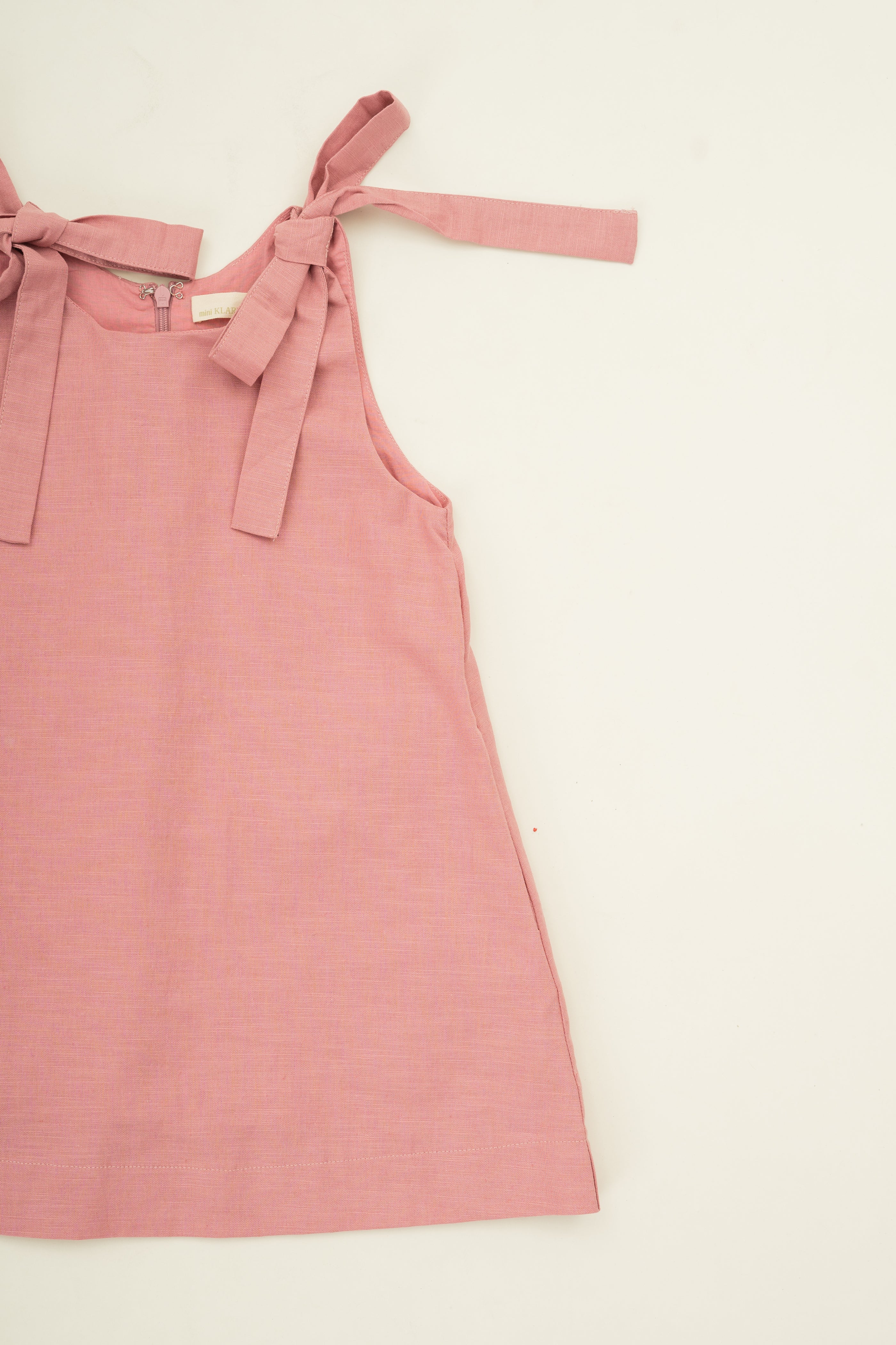 Mini Ribbon Tie A-line Dress in Hibiscus