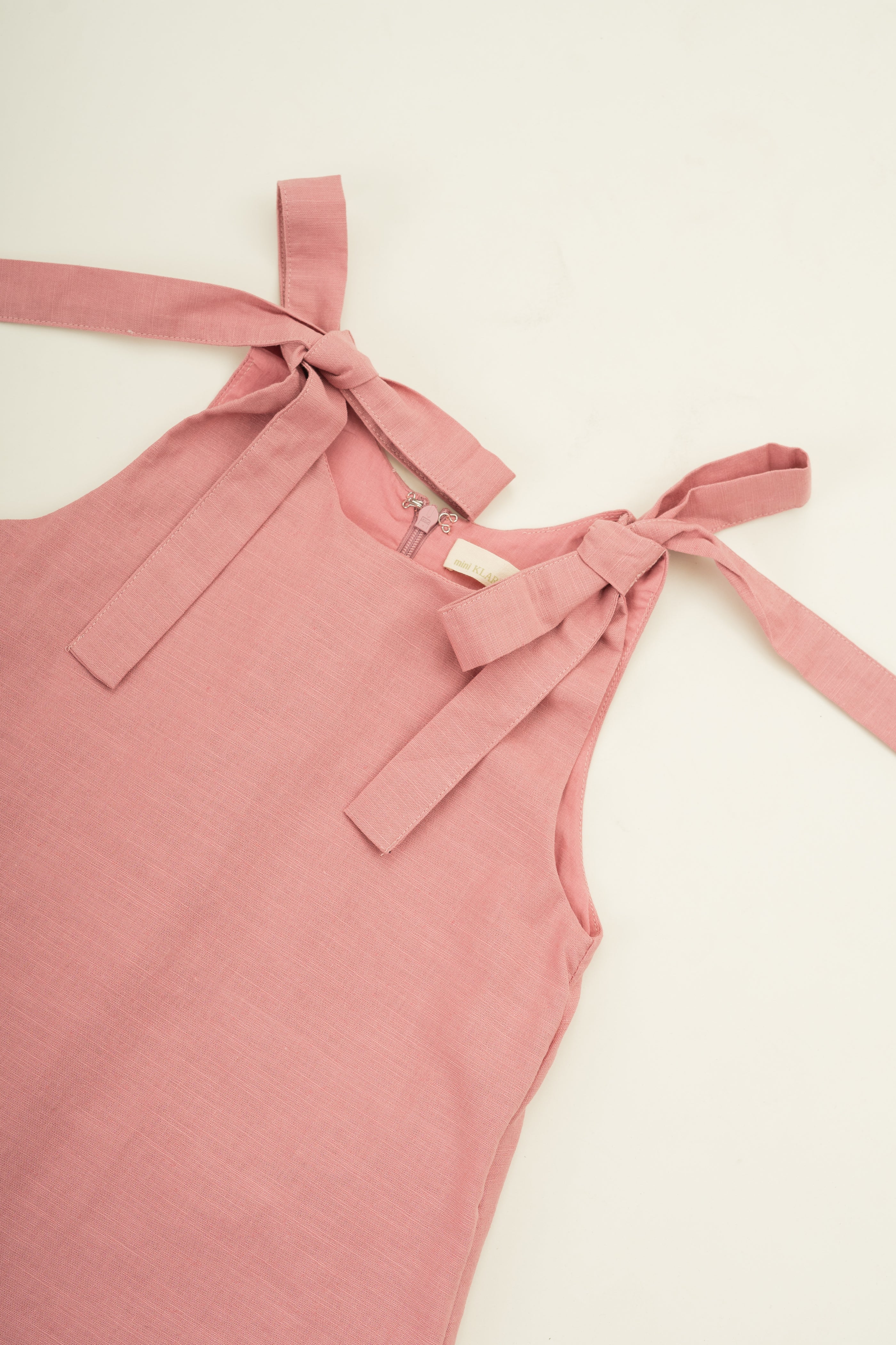 Mini Ribbon Tie A-line Dress in Hibiscus