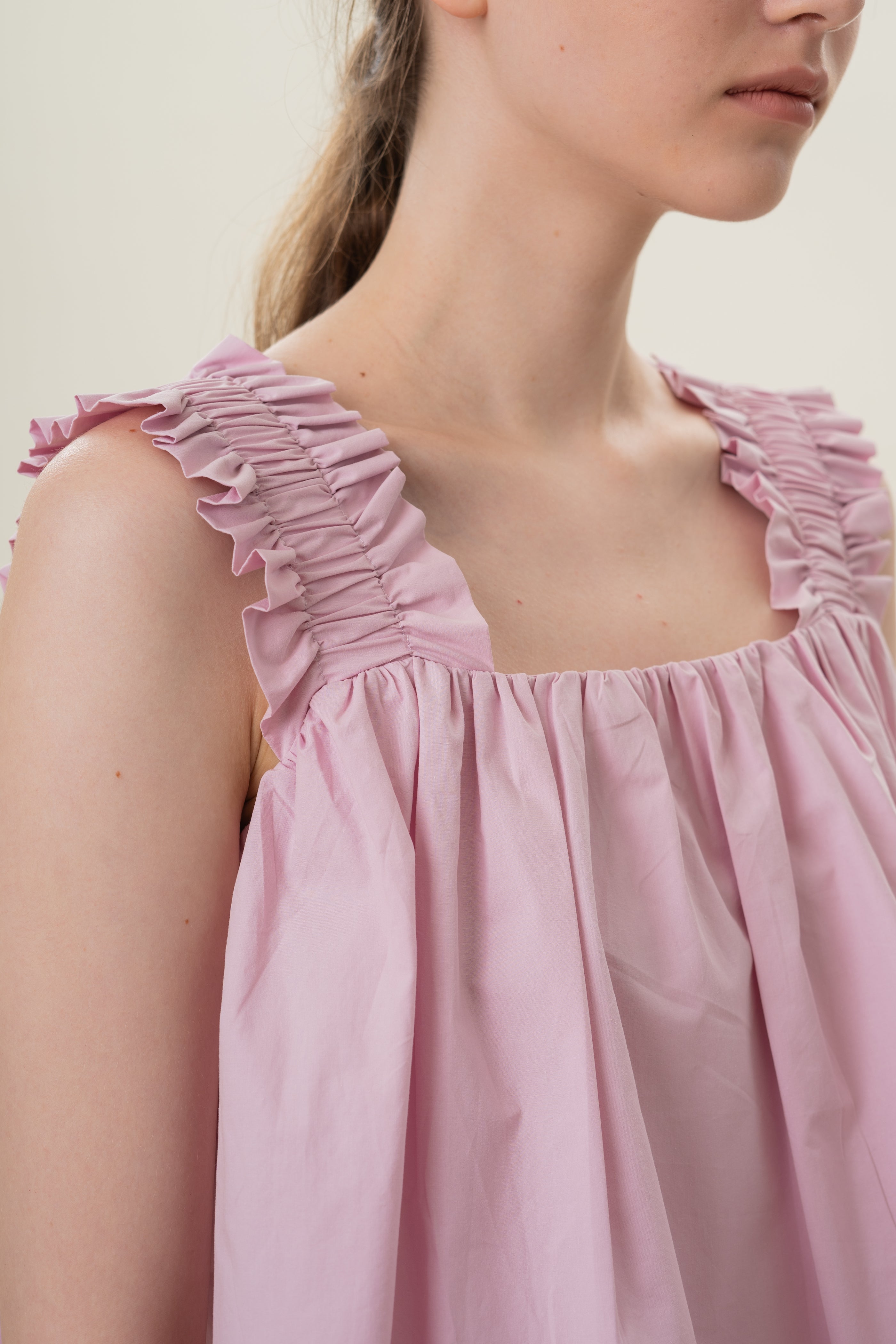 Flared Square Neck Top in Hibiscus