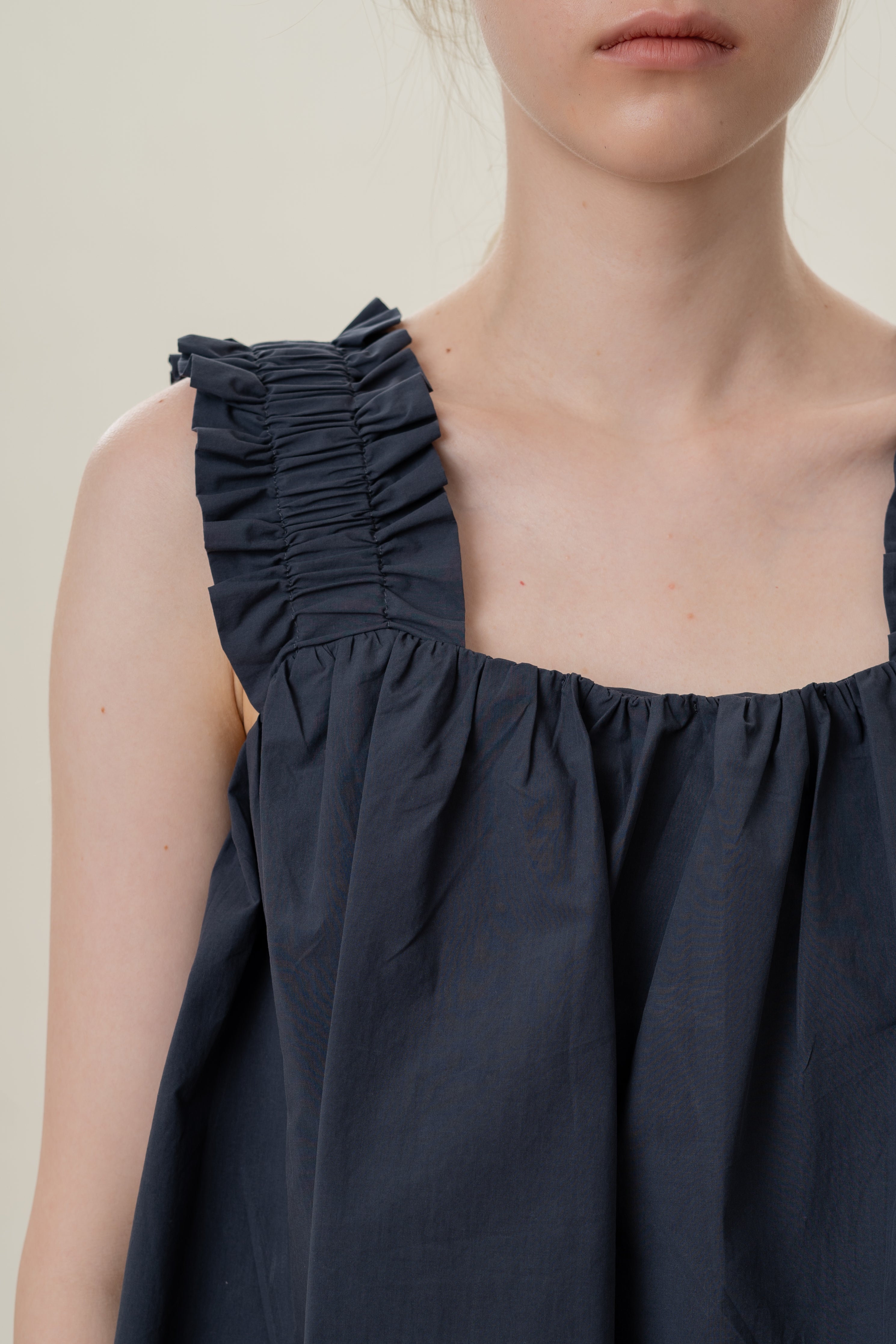 Flared Square Neck Top in Midnight