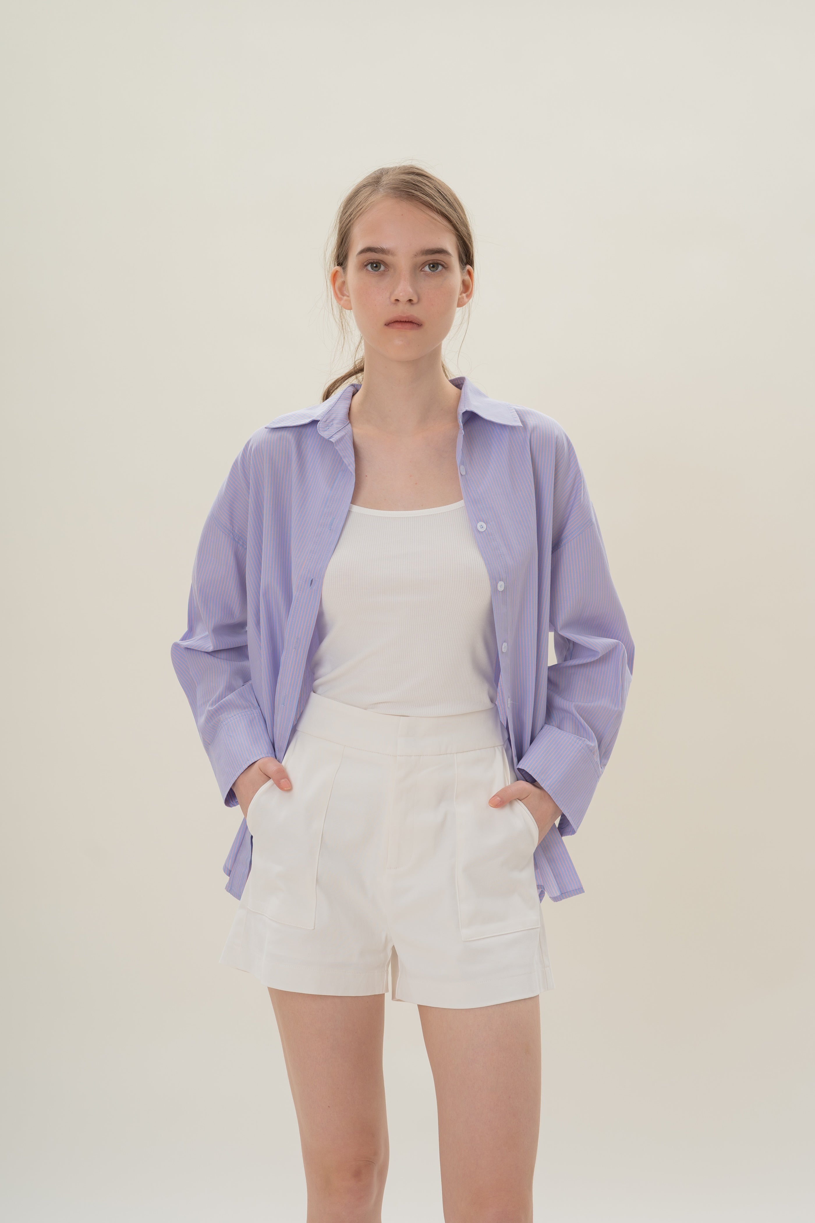 Studios Shirt in Blue Peach Stripes